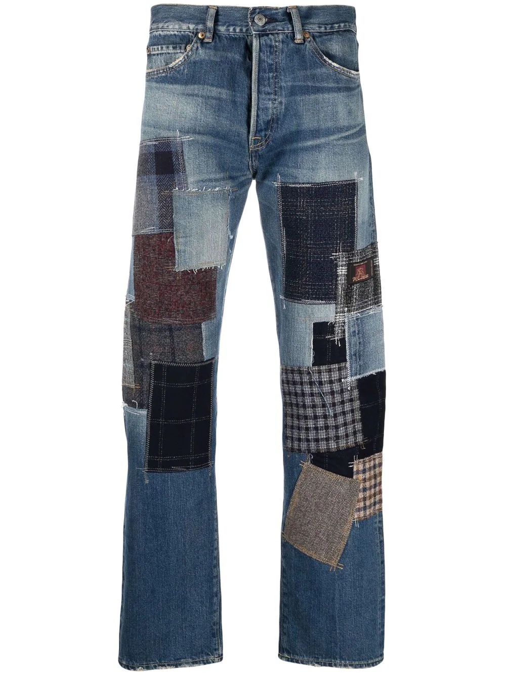 patchwork slim-fit jeans - 1