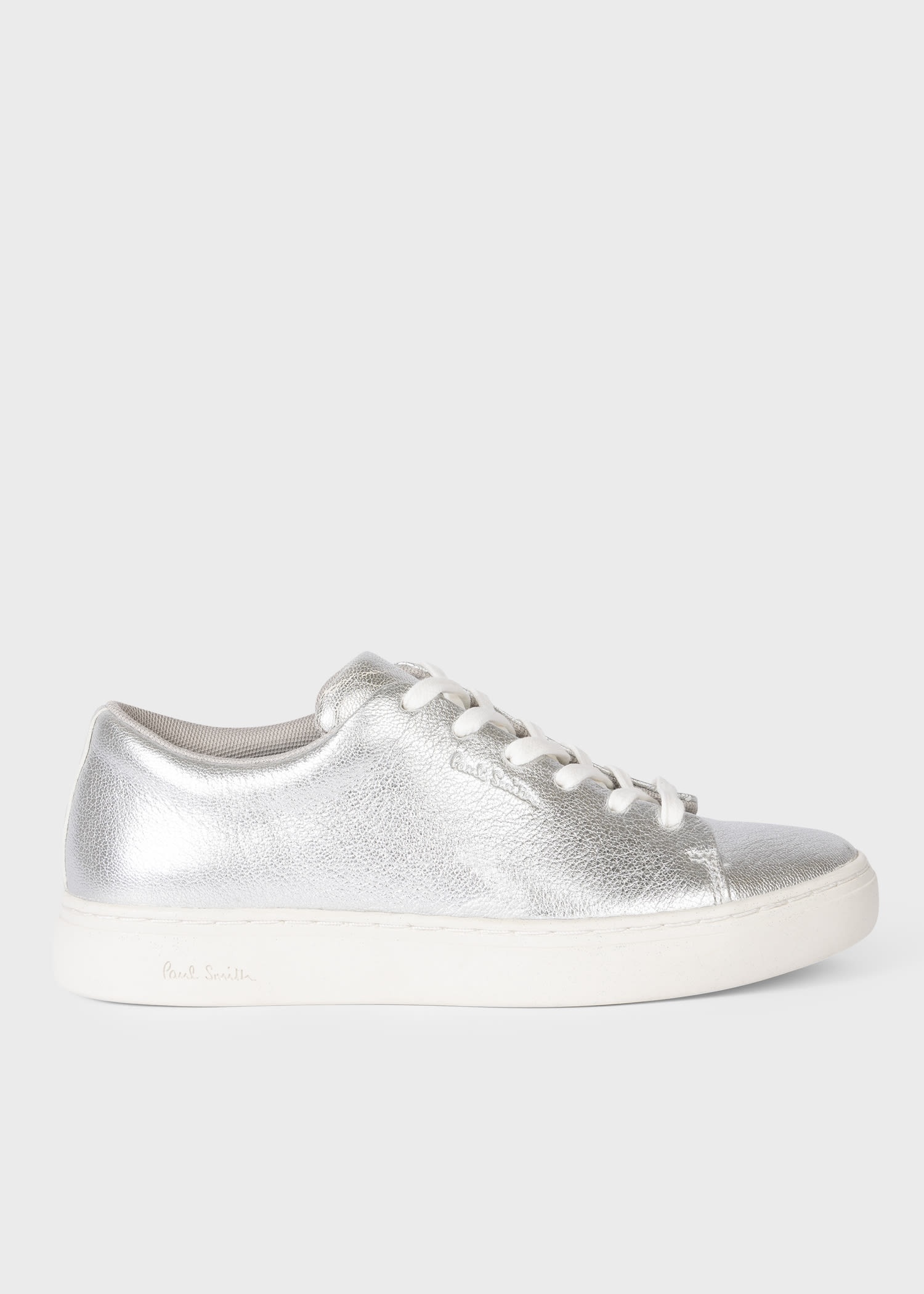 Silver Leather 'Lee' Trainers - 1