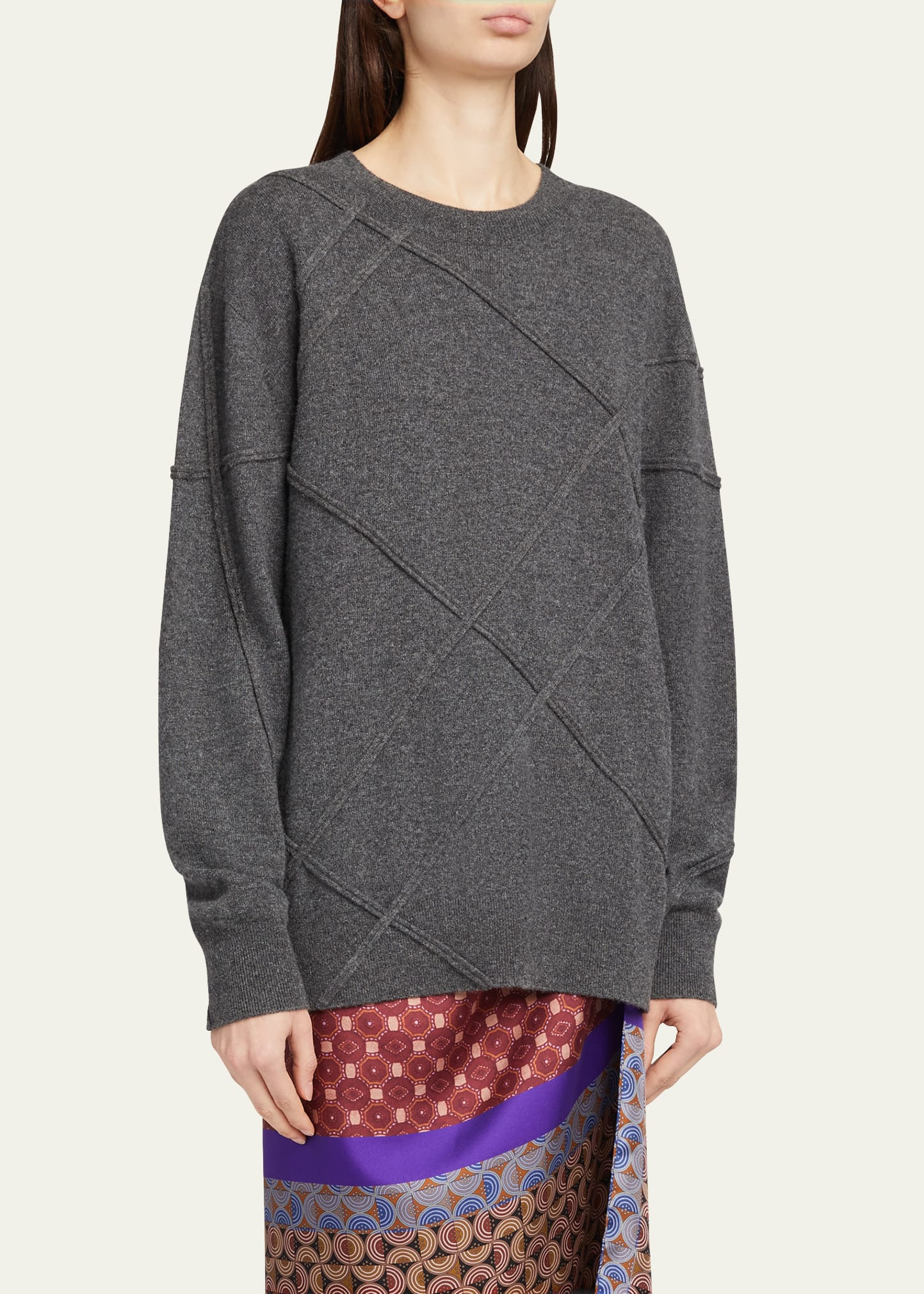 Timona Cashmere Crossed Textured Stitch Sweater - 4