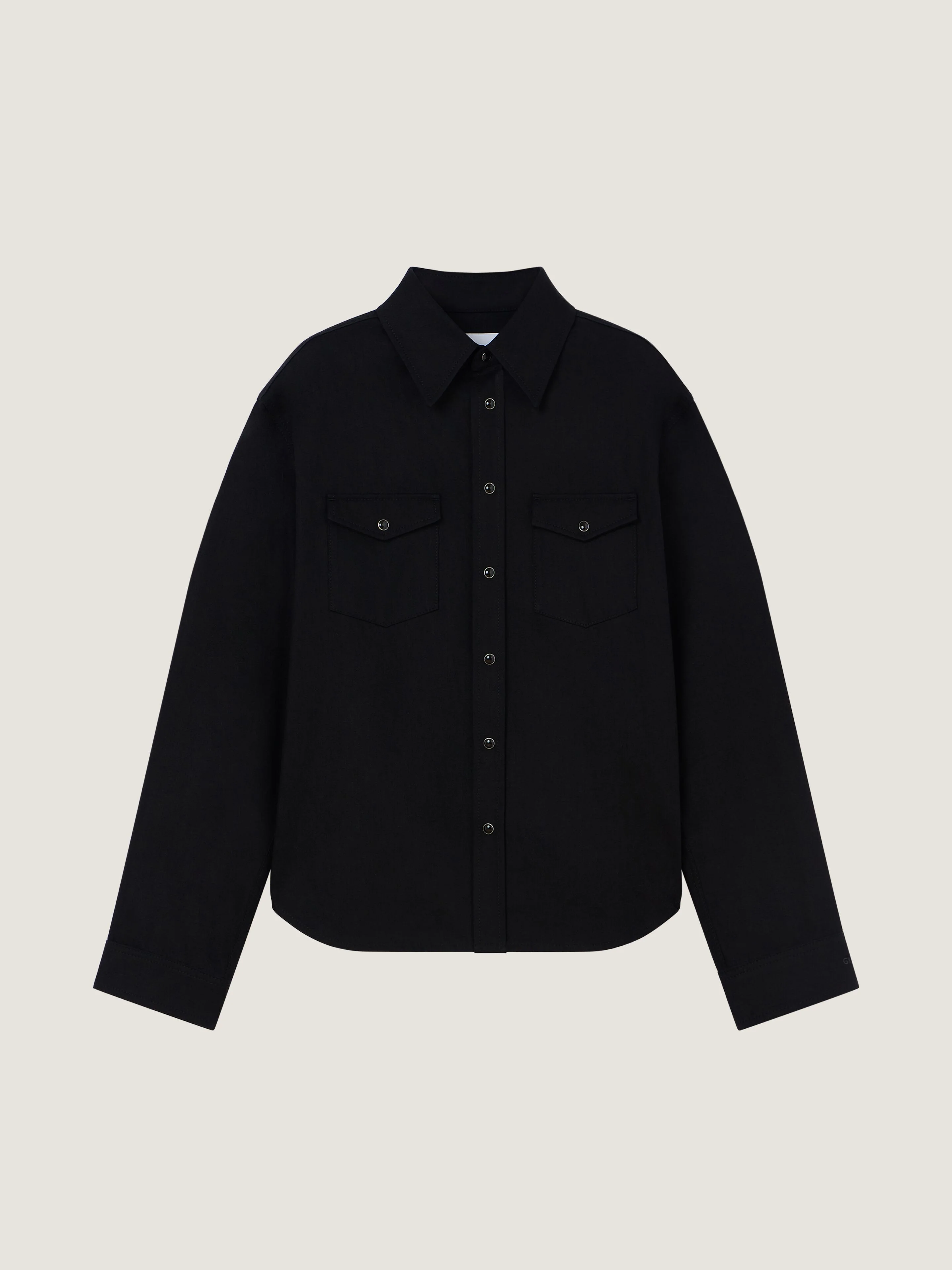 WESTERN SHIRT IN BLACK DENIM - 1