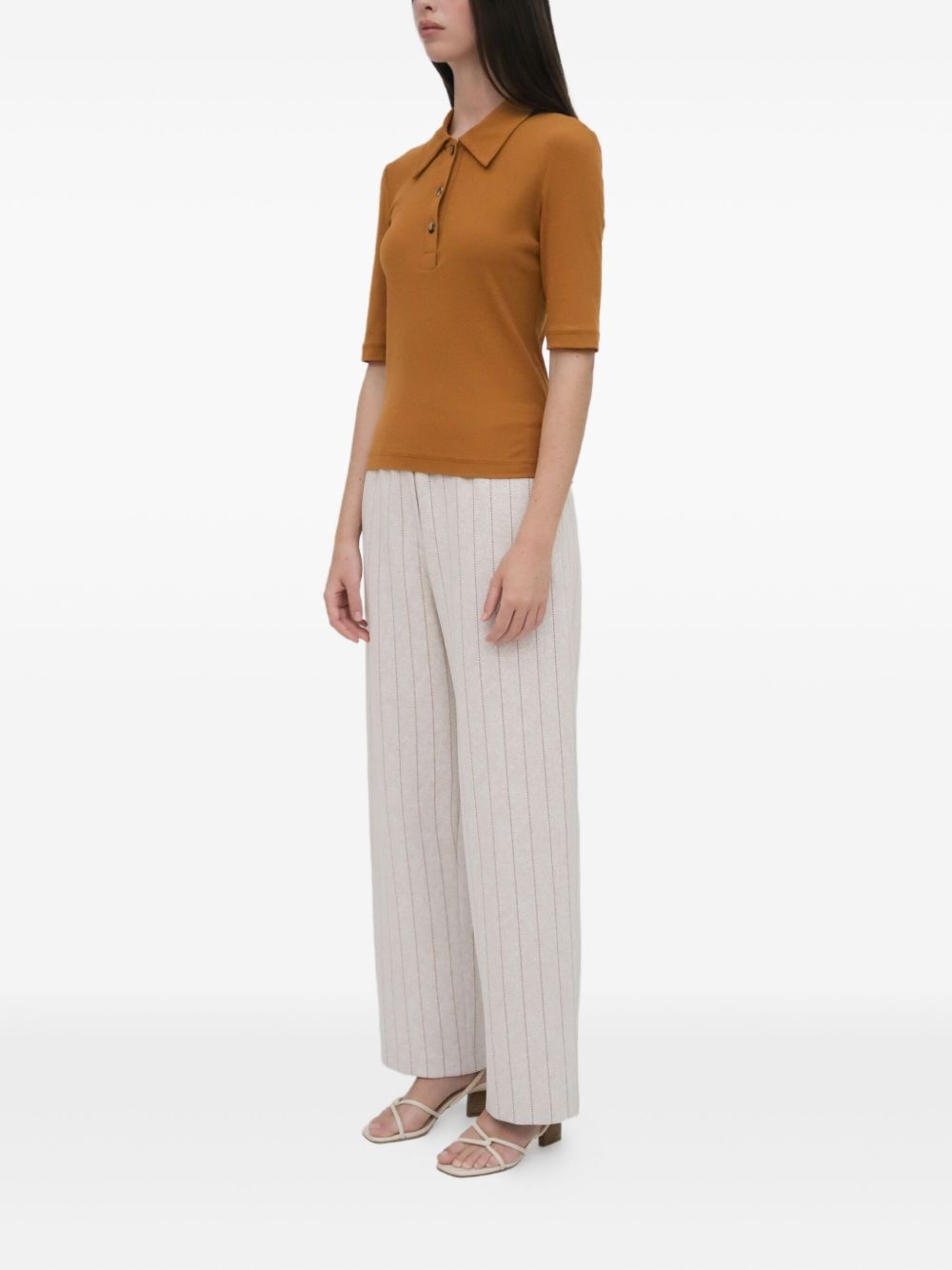 pinstripe pull-on trousers - 4
