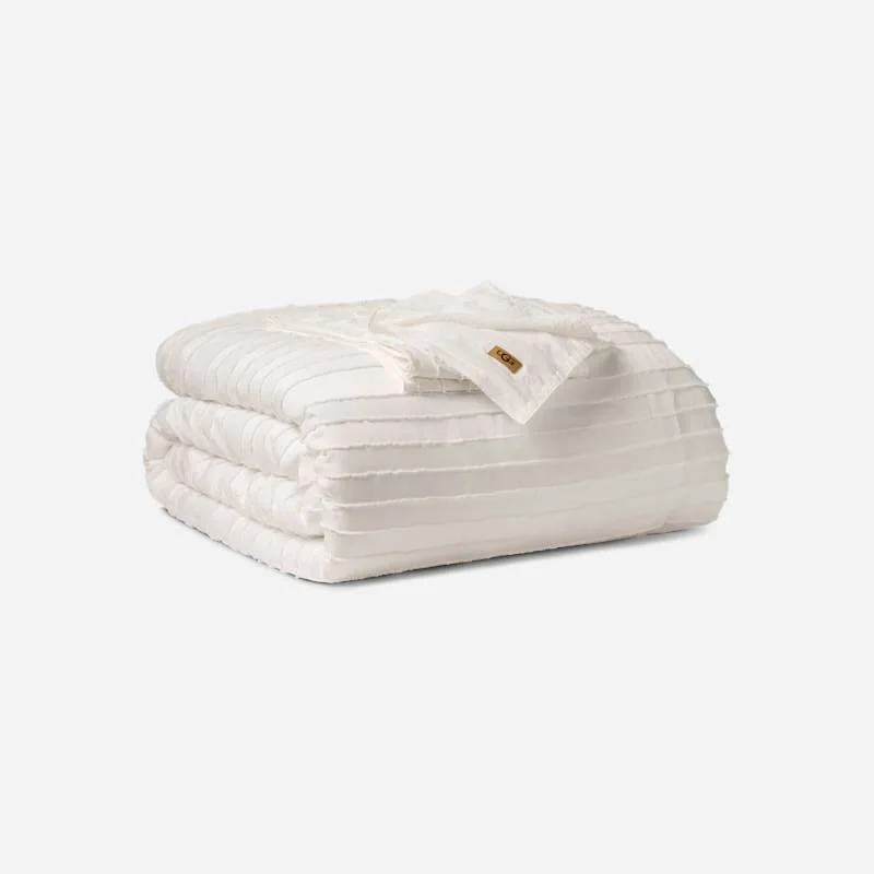 ® Devon Comforter Set Twin/TXL Polyester Bedding in Bright White Texture Stripe - 1