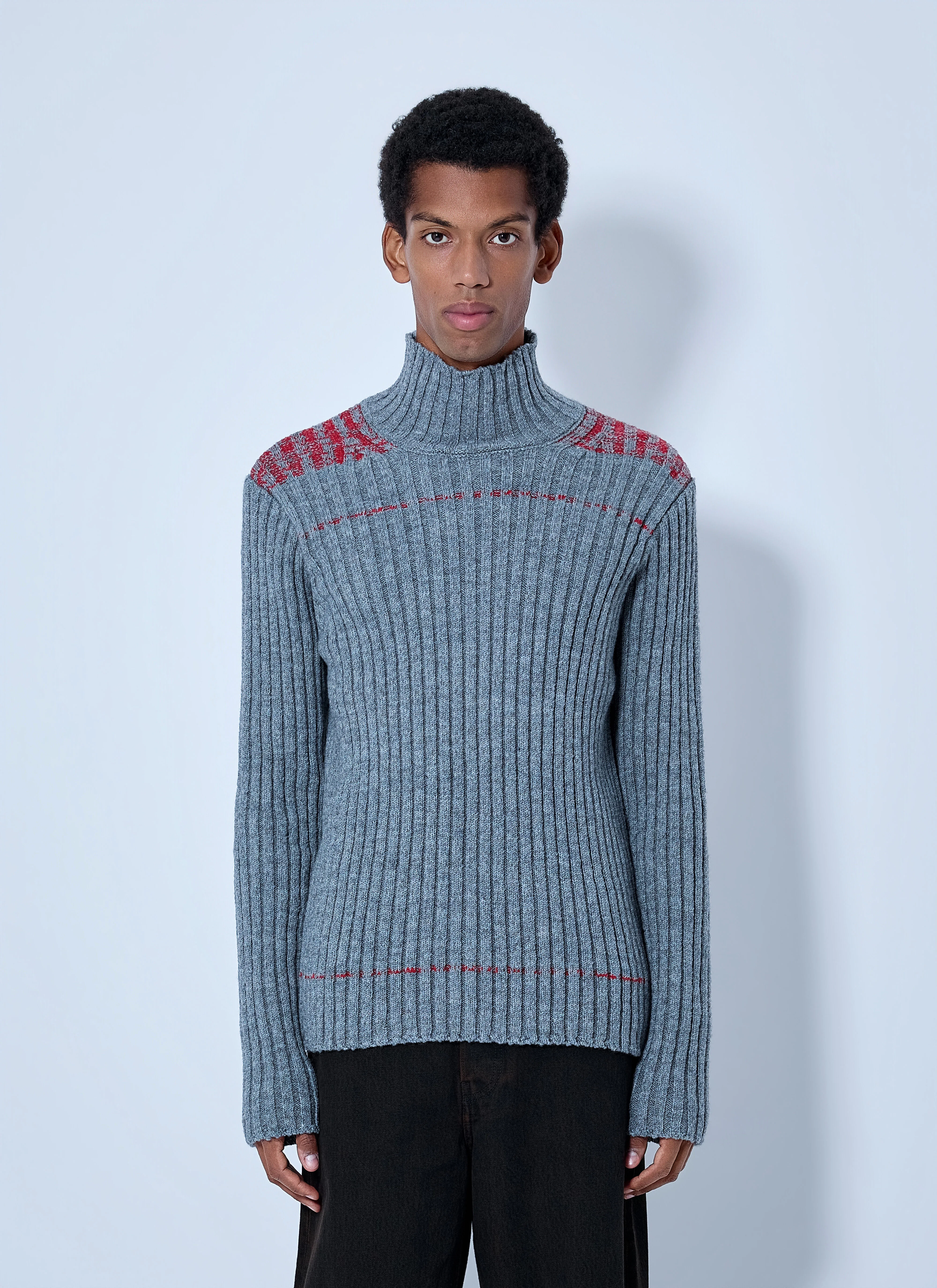 Ribbed Turtleneck Sweater - 1