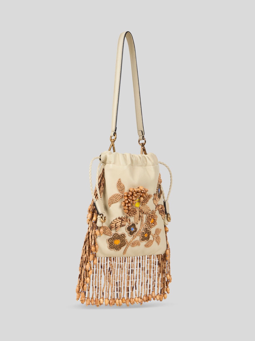 SMALL LEATHER KALISPERA BAG WITH BEADS AND FRINGING - 5