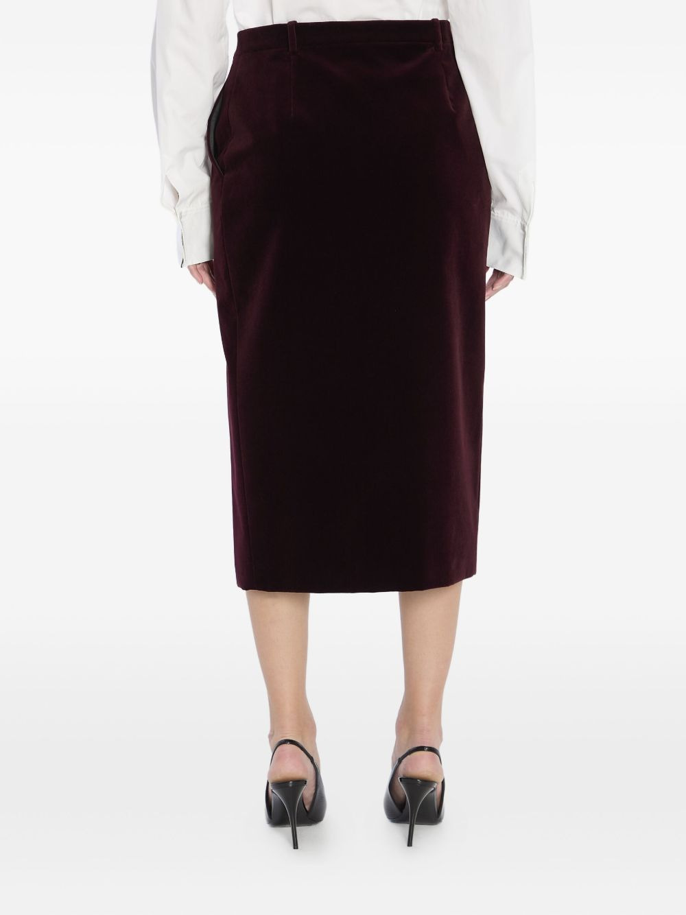 velvet midi skirt - 5