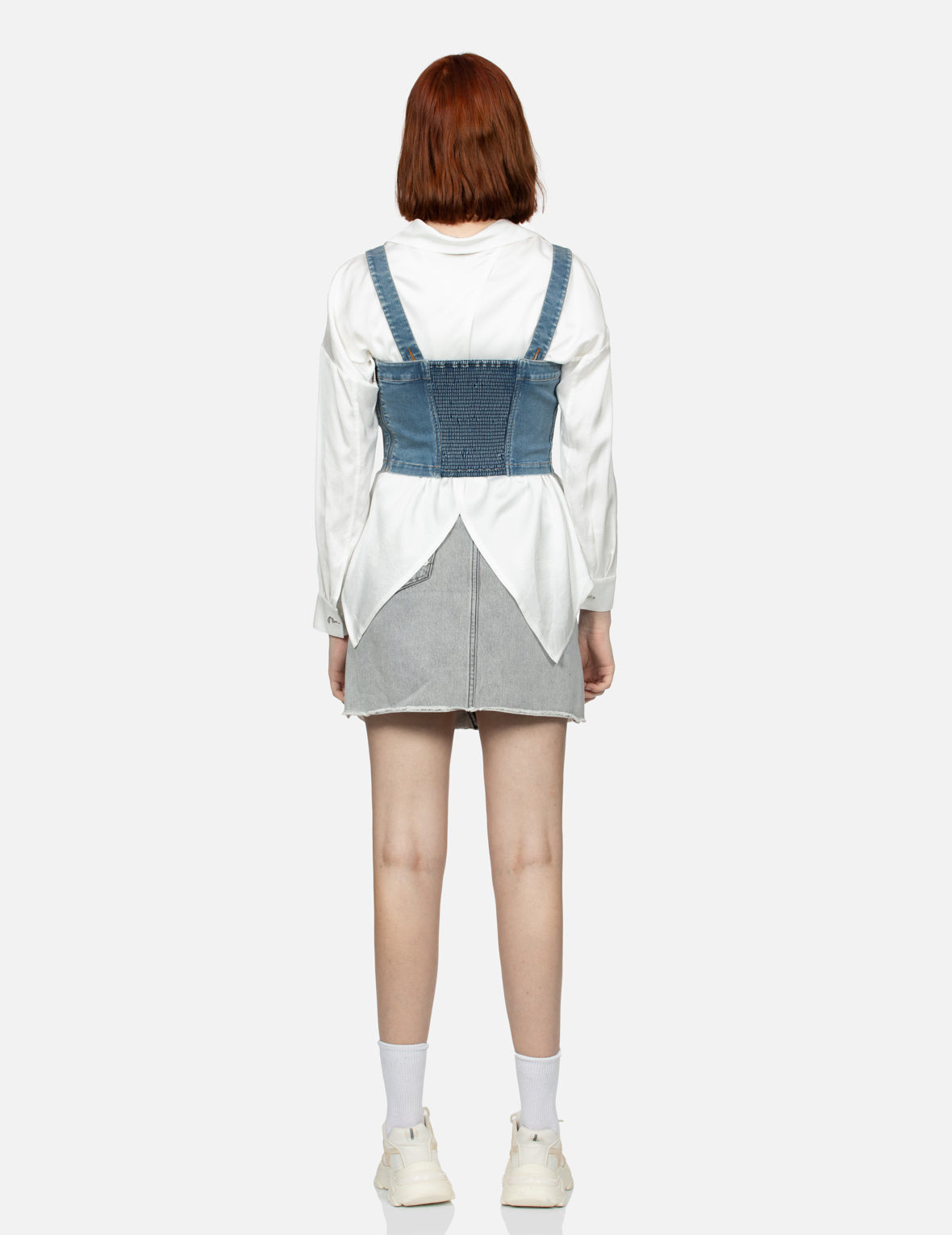 LOGO EMBROIDERY WASHED FASHION FIT DENIM VEST - 6