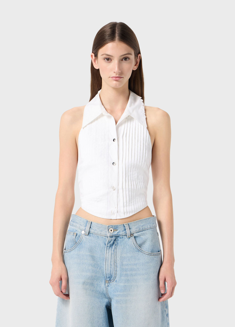 Blumarine PLEATED POPLIN TOP outlook