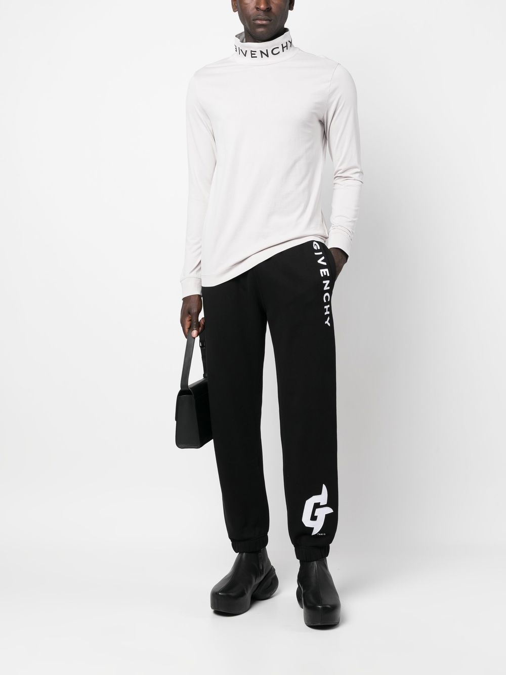logo cotton track pants - 2
