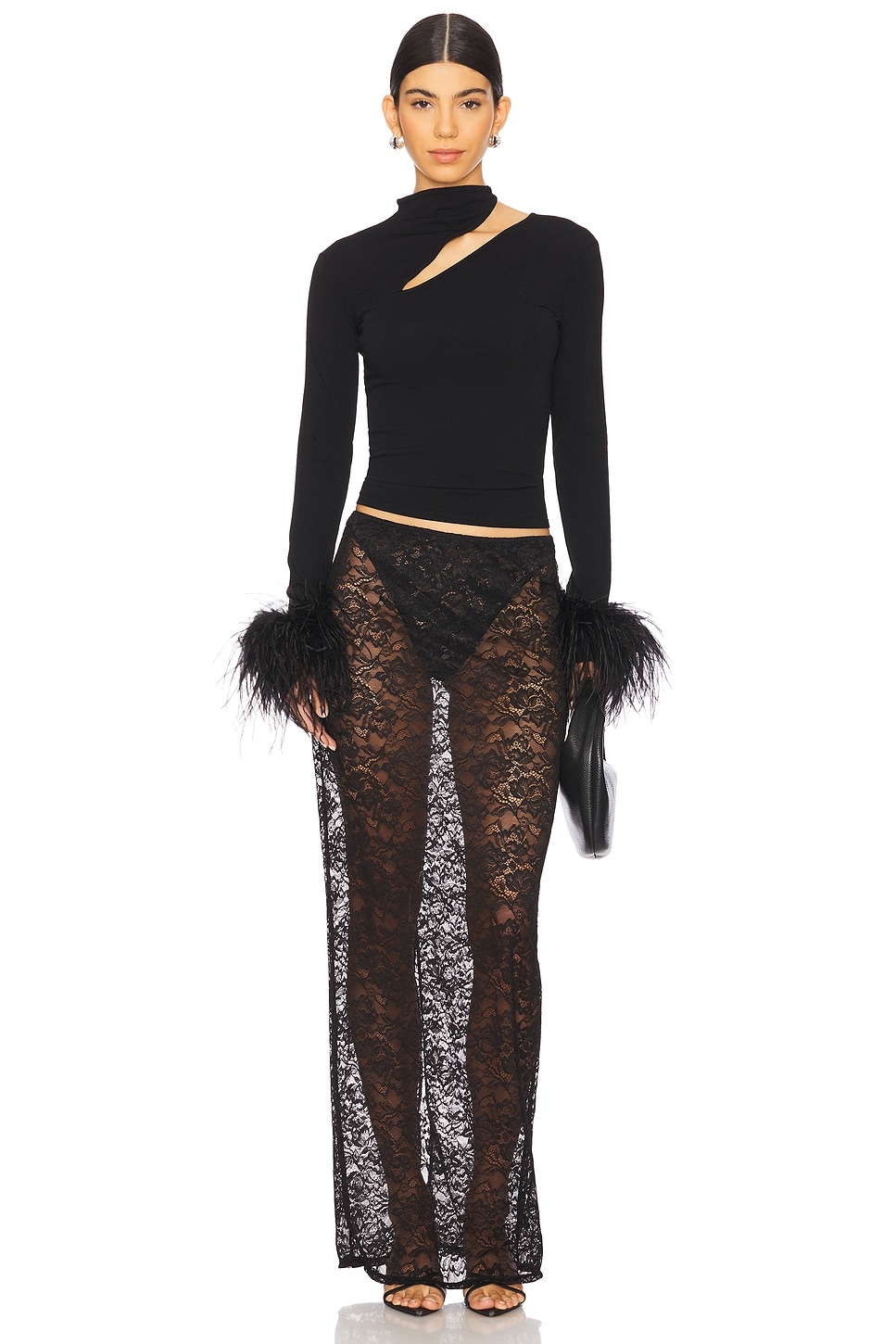 Asymmetric Top With Feathers - 4