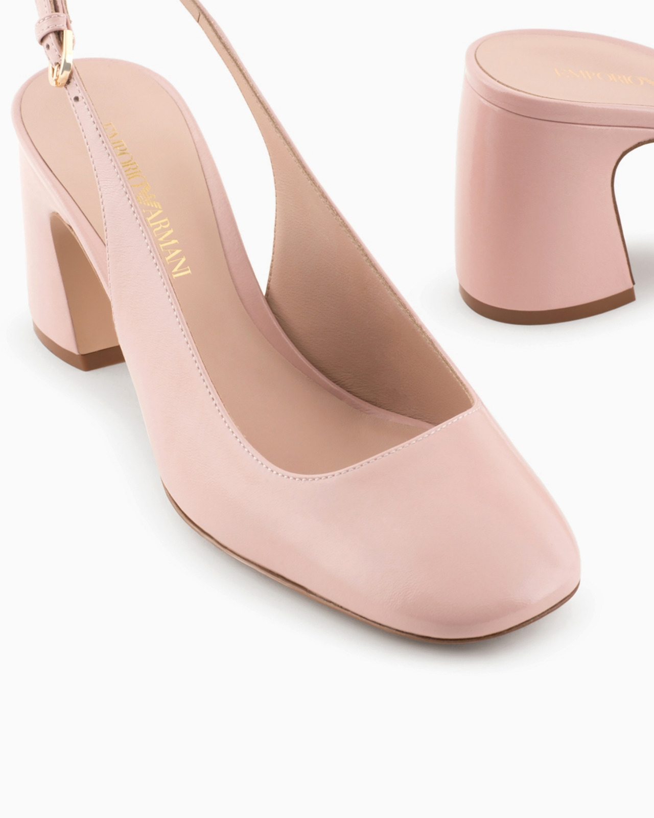 Patent leather slingback court shoes - 5