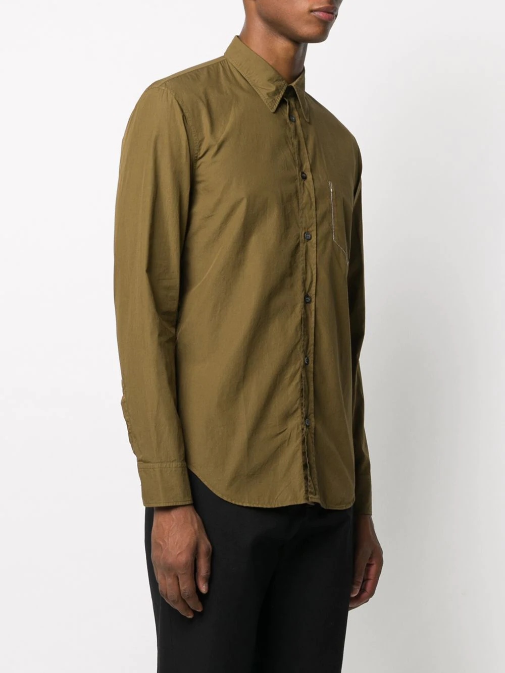 stitch-effect chest pocket shirt - 3