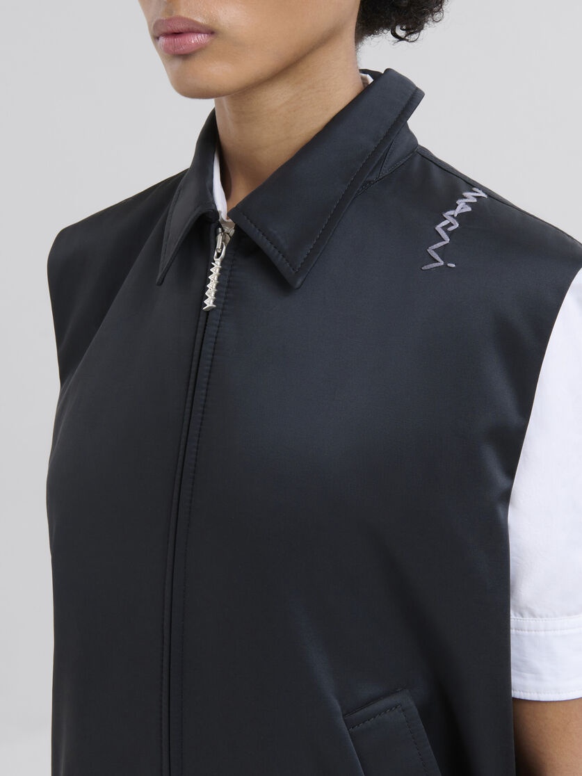 TAFFETA BOMBER VEST WITH MARNI SYMBOL - 4
