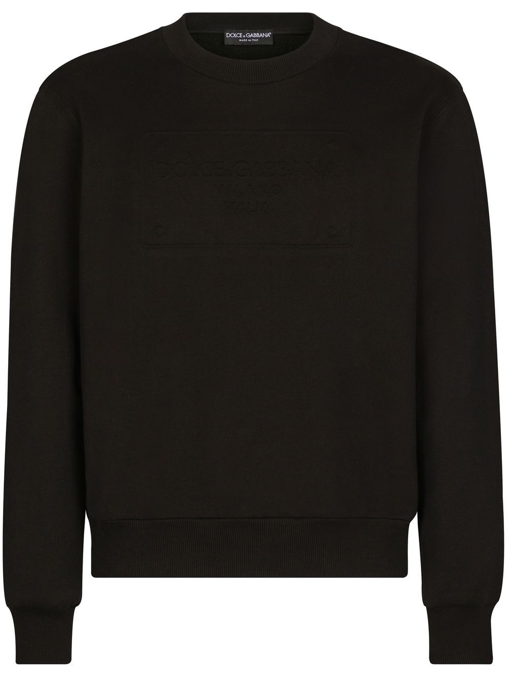 logo-embossed crew-neck sweatshirt - 1