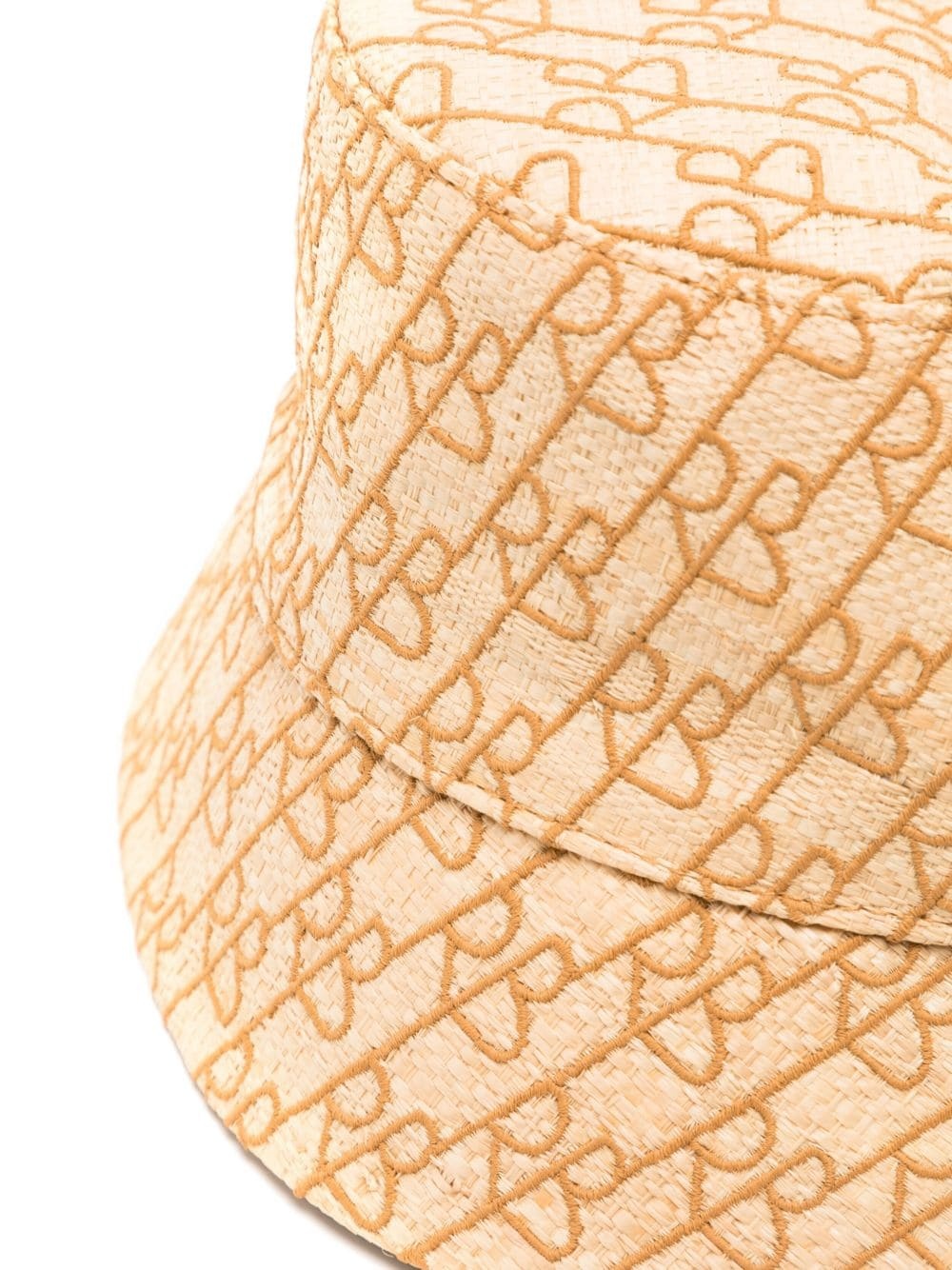 logo-print straw bucket hat - 2