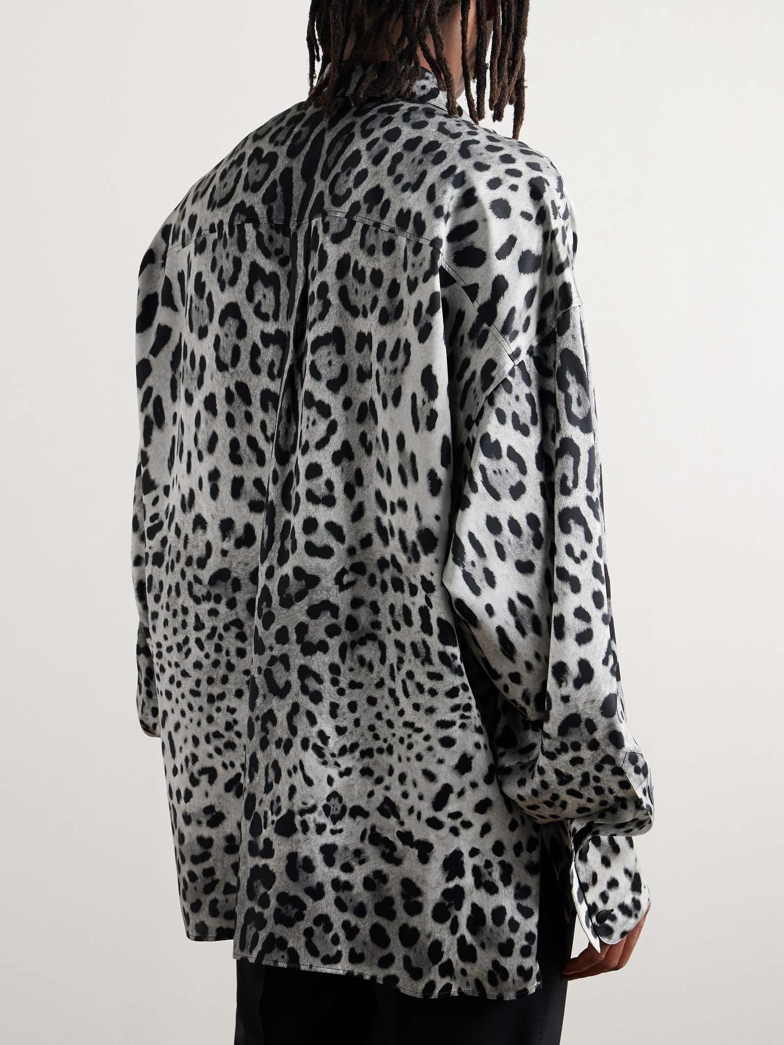 Oversized Leopard-Print Silk Shirt - 3