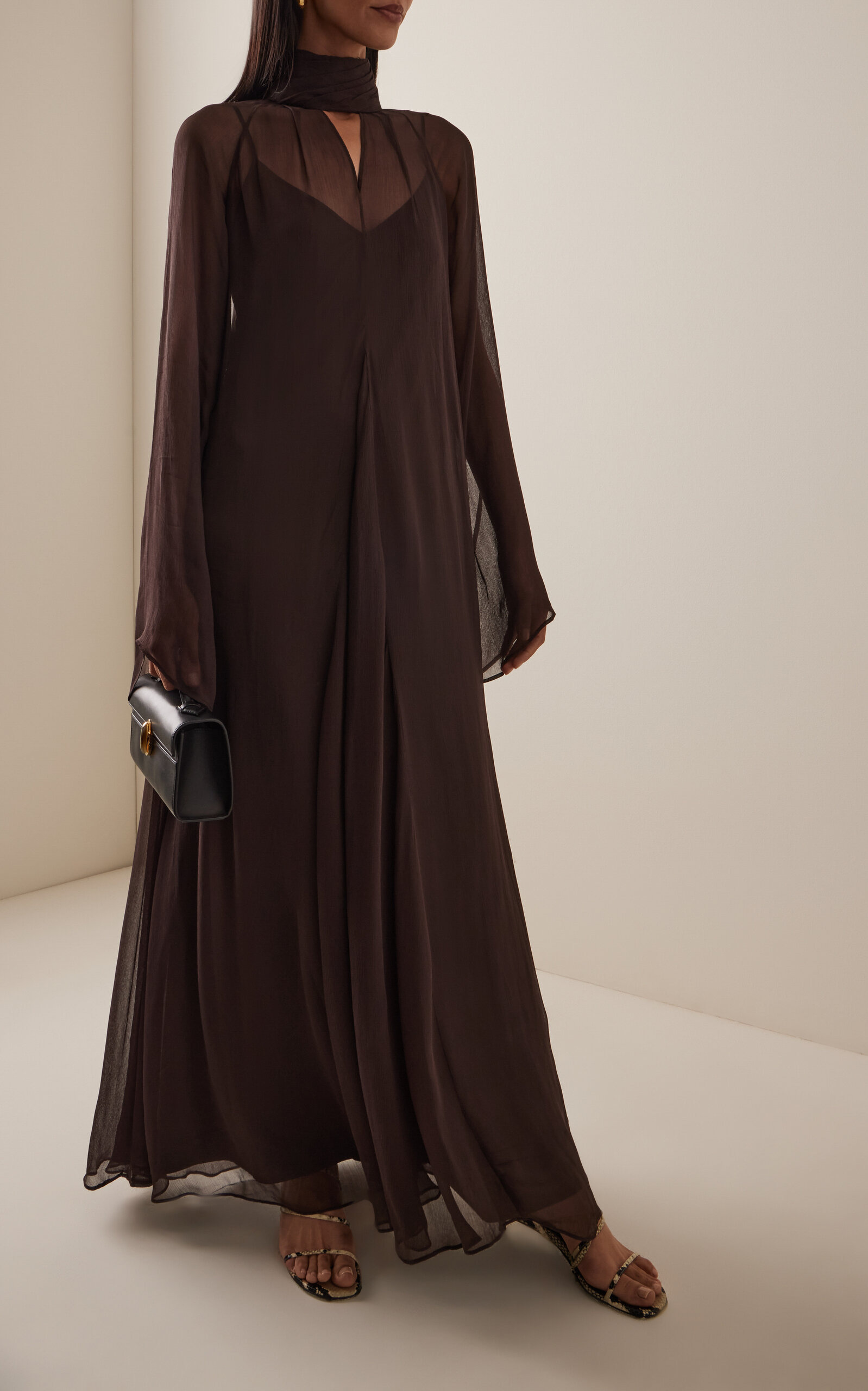 Esther Chiffon Maxi Dress brown - 2