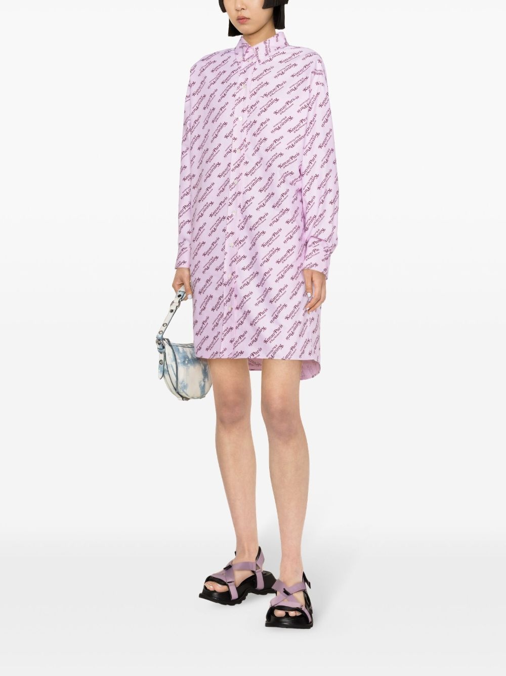 x Verdy logo-print shirt dress - 3