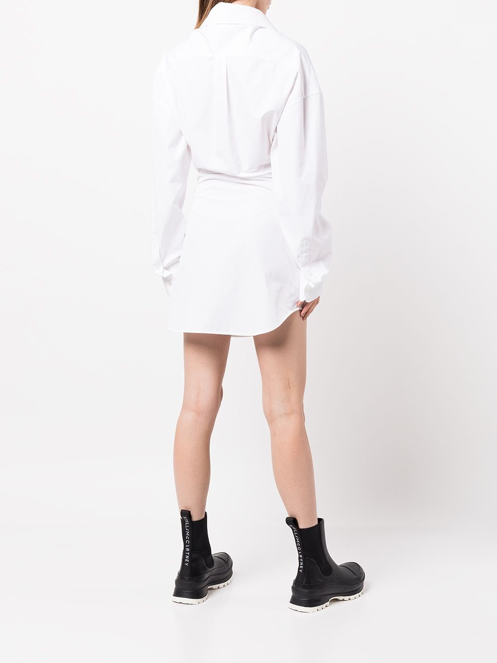 twist-front shirt mini dress - 4