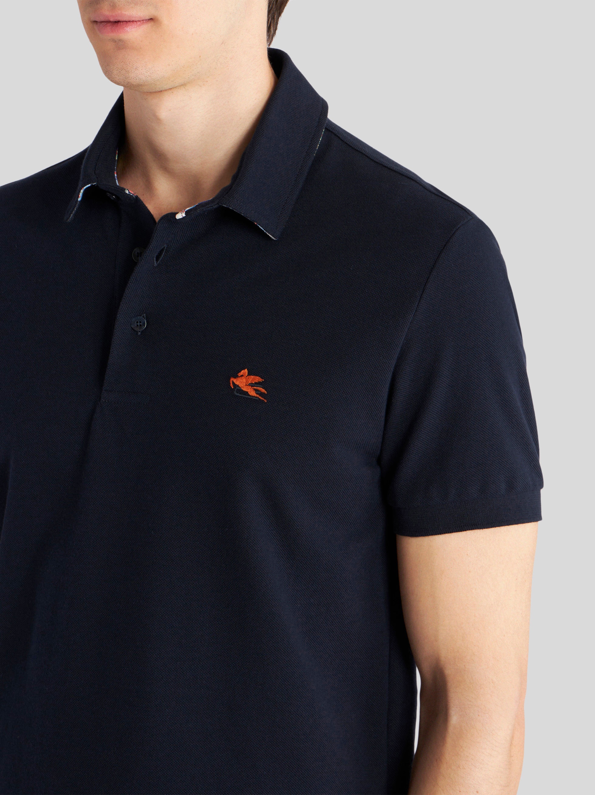 COTTON POLO SHIRT WITH PEGASO - 3