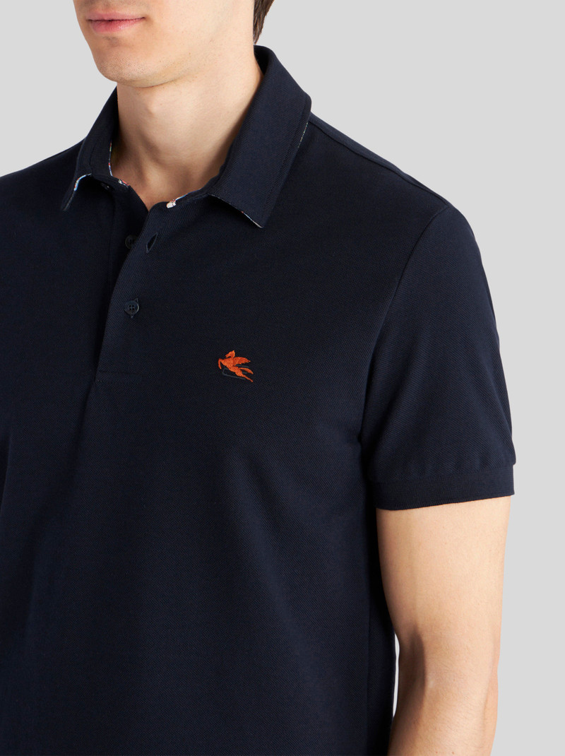 Etro COTTON POLO SHIRT WITH PEGASO outlook