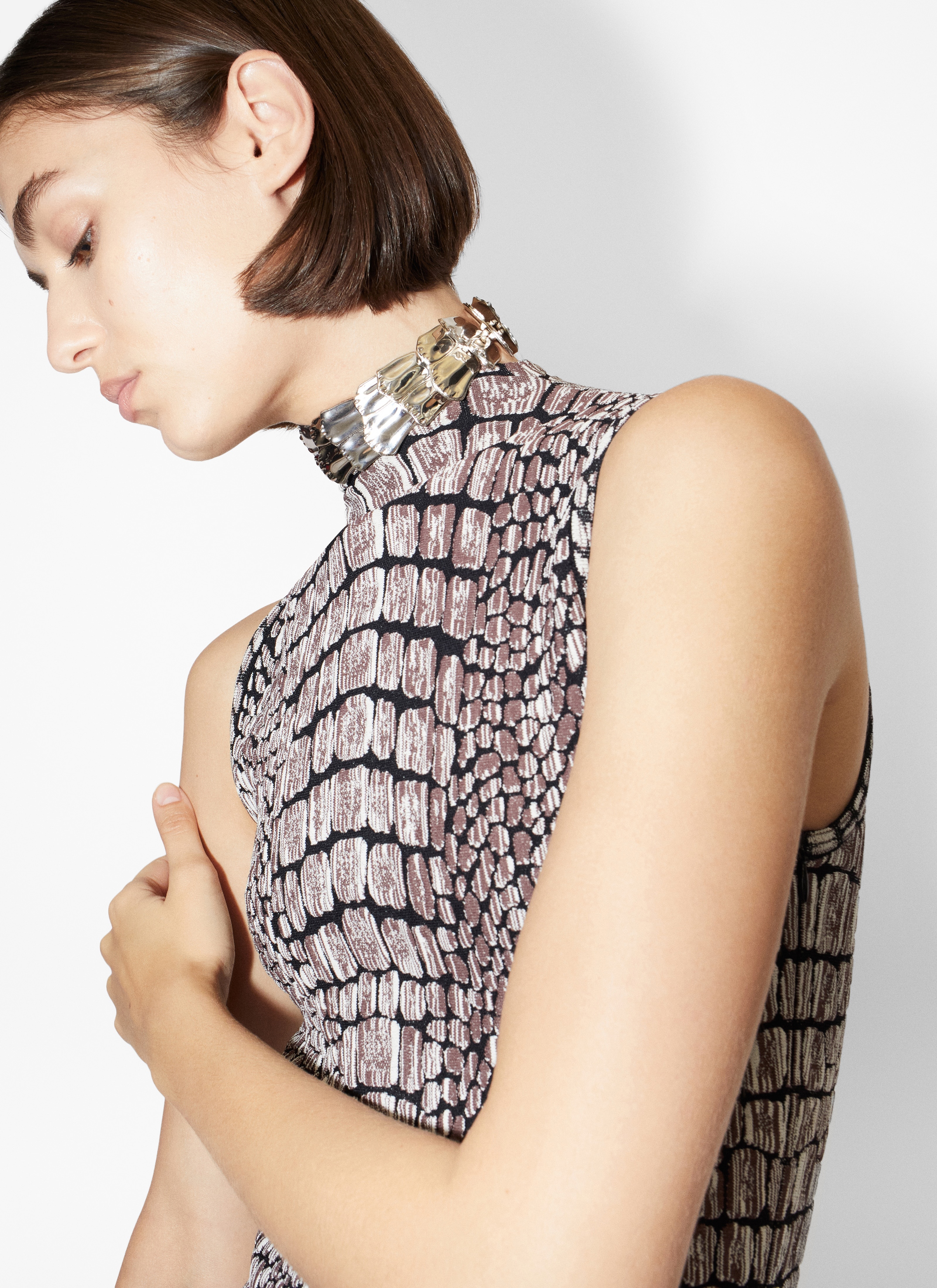 CROCODILE JACQUARD DRESS - 5