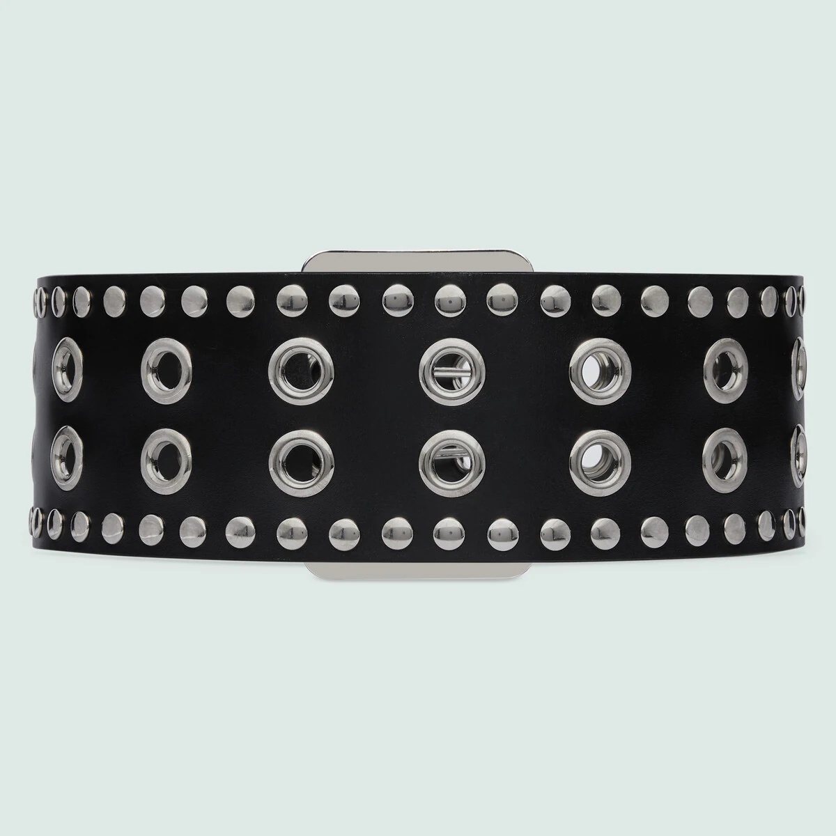 Wide belt with eyelet and stud motif - 5