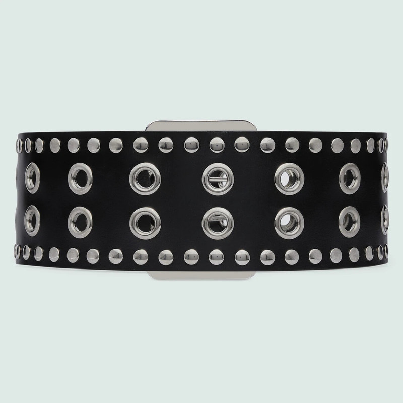Wide belt with eyelet and stud motif 5