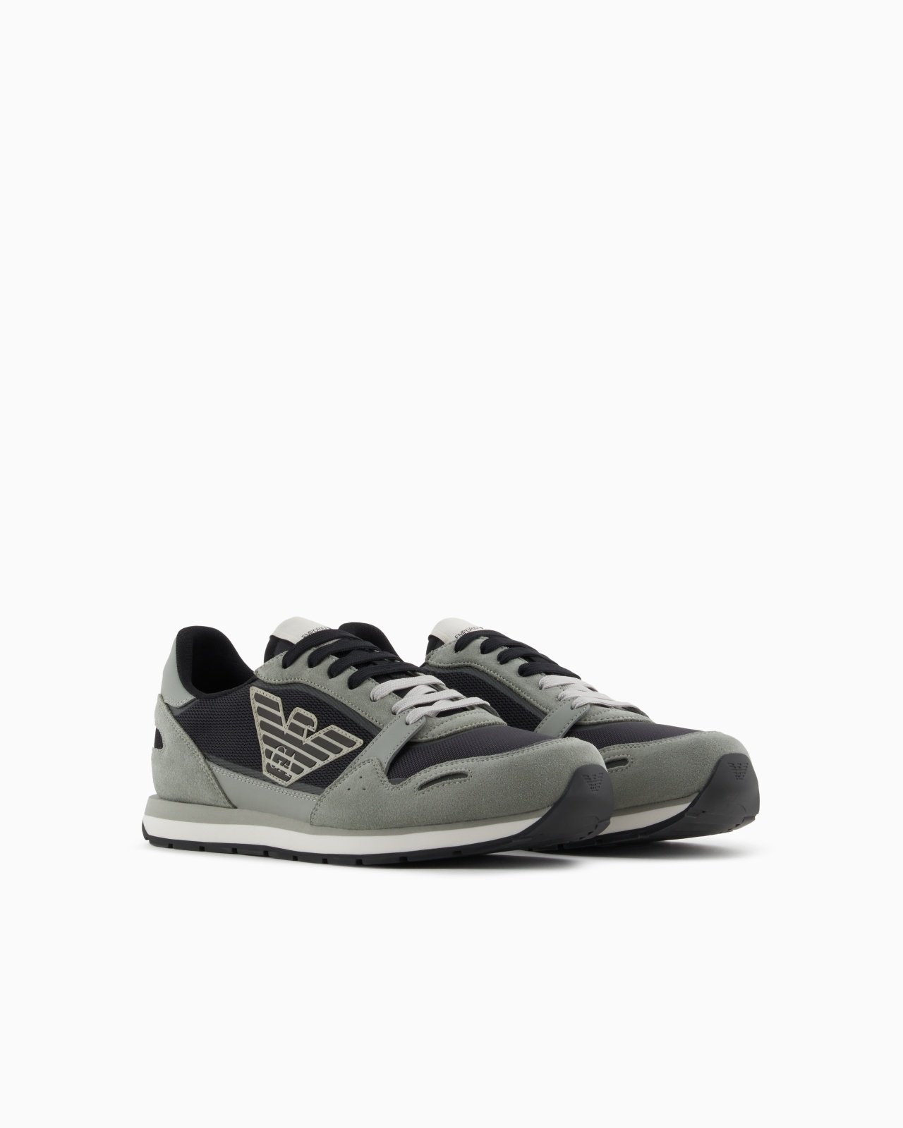 MESH SNEAKERS WITH SUEDE DETAILS AND EAGLE PATCH - 2