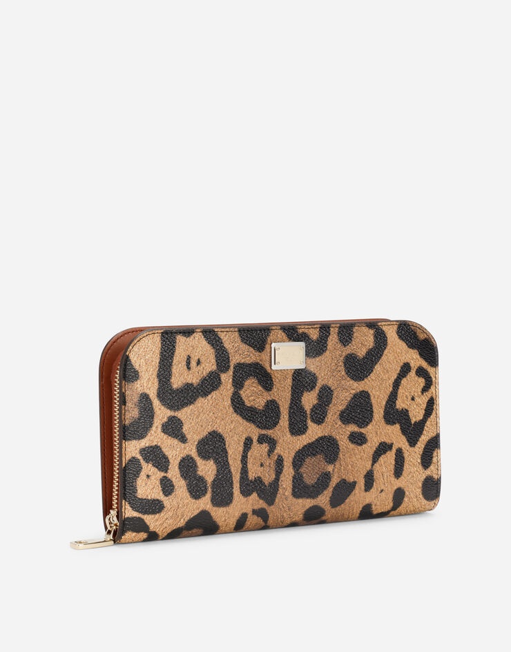 Leopard-print Crespo zip-around wallet with branded plate - 2