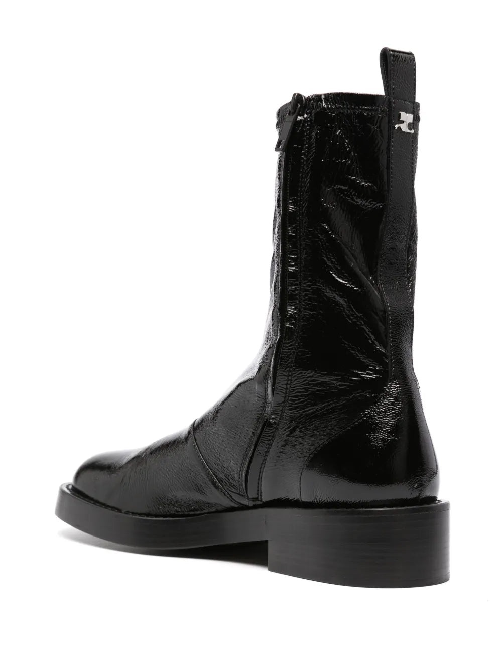 LOGO-PATCH CRACKED-EFFECT BOOTS - 3