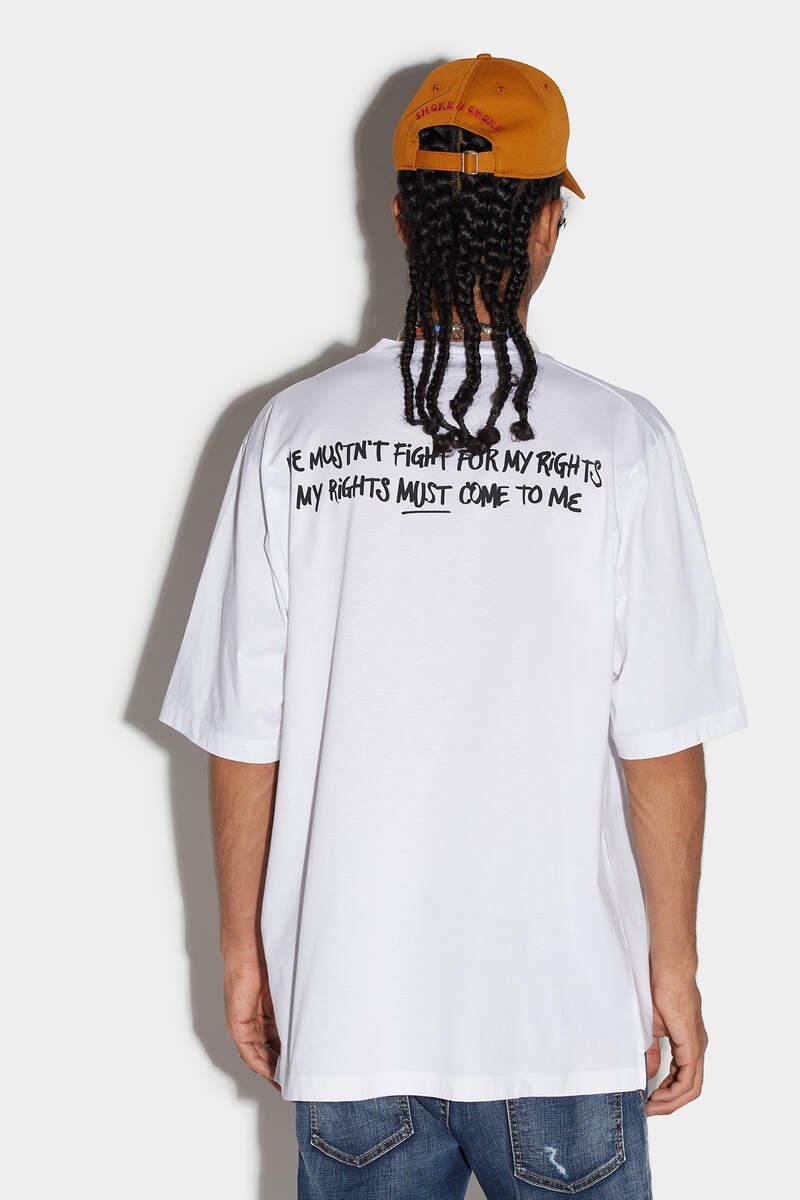 DSQUARED2 ボブマーリー BOB MARLEY POSTCARDS SKATER Tシャツ Dsquared2 Bob Marley Postcards Skater T-shirt In White