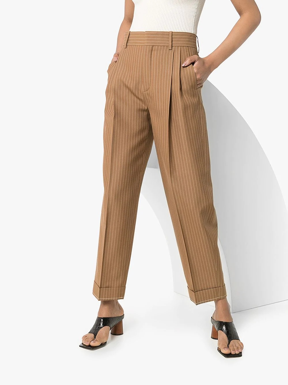 pinstriped tailored trousers - 2