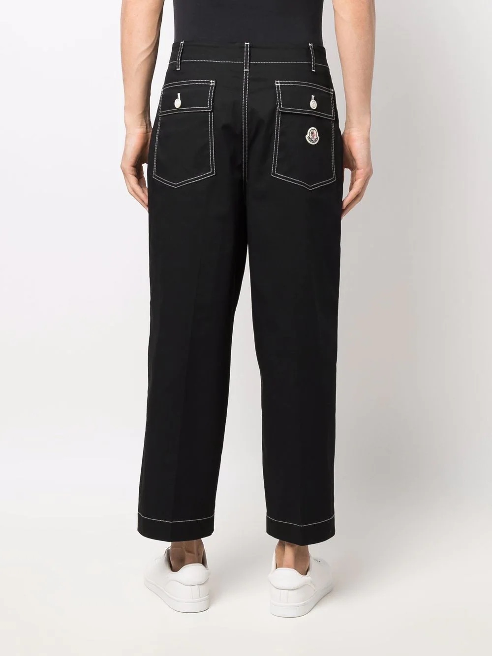 wide-leg stitched trousers - 4