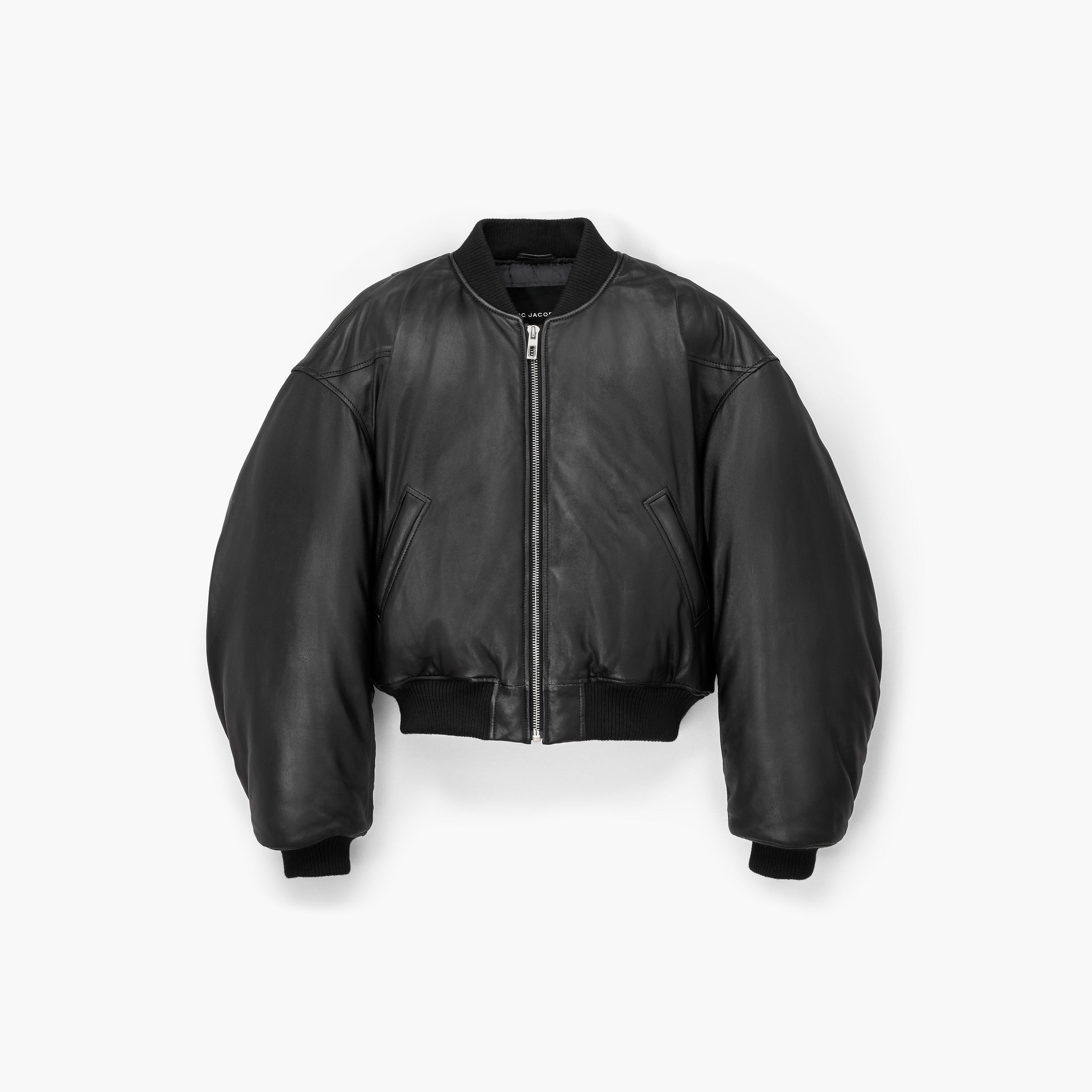 PUFFY LEATHER BOMBER - 2