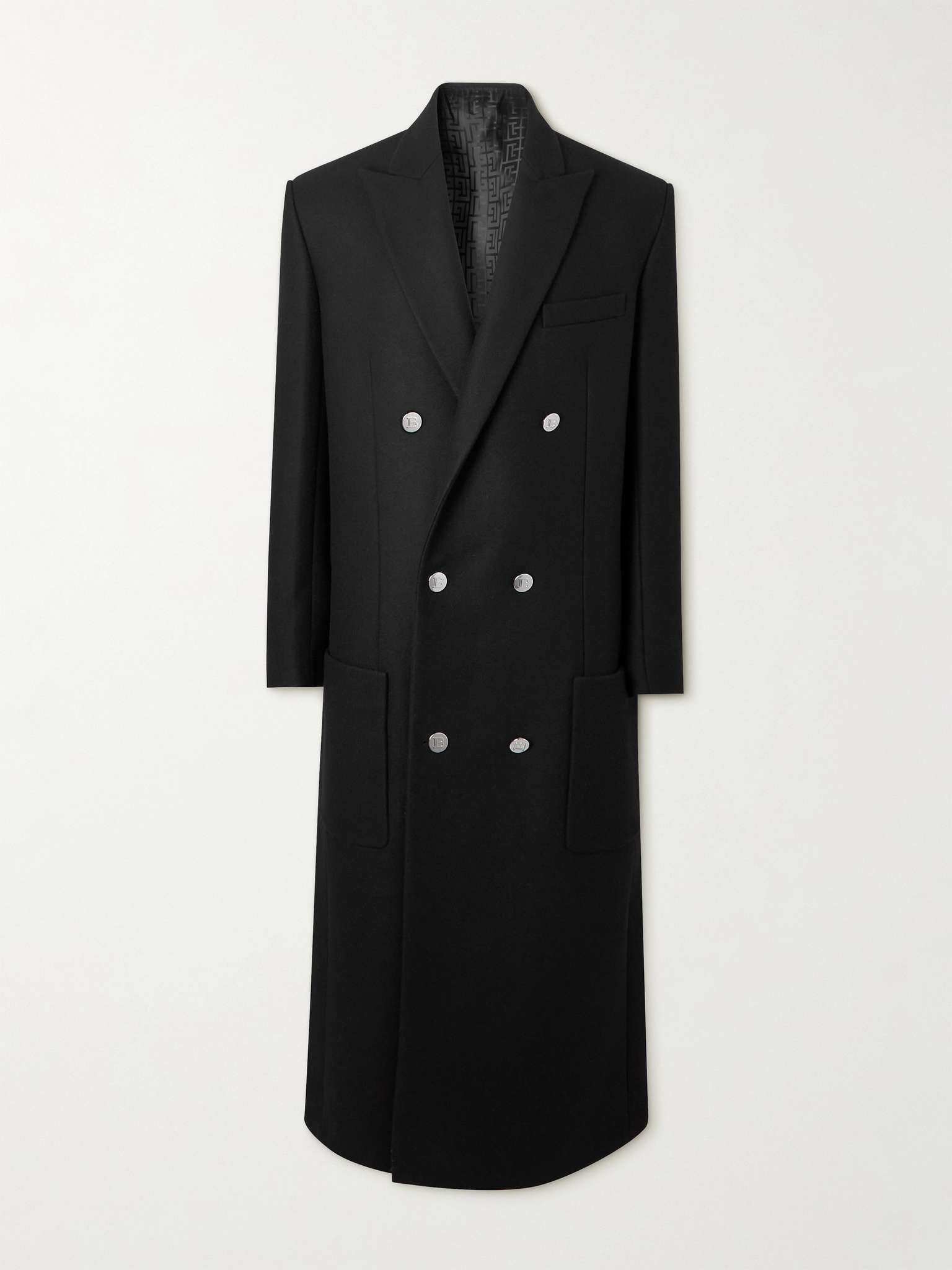 Double-Breasted Wool-Blend Coat - 1