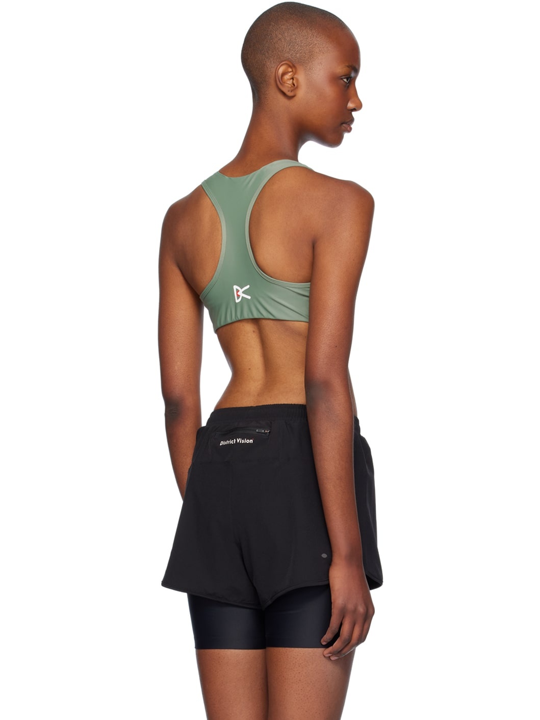 Green Twin Layer Medium Support Sport Bra - 3