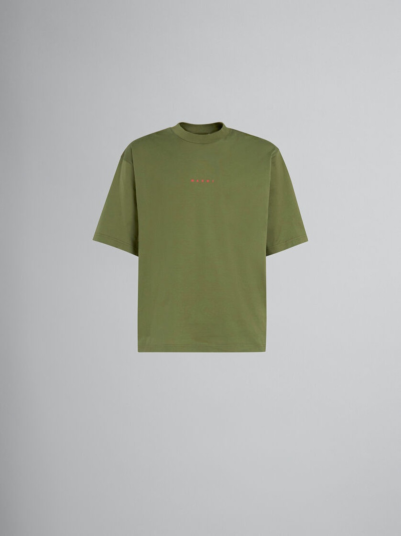 GREEN BIO COTTON T-SHIRT WITH MINI LOGO 1