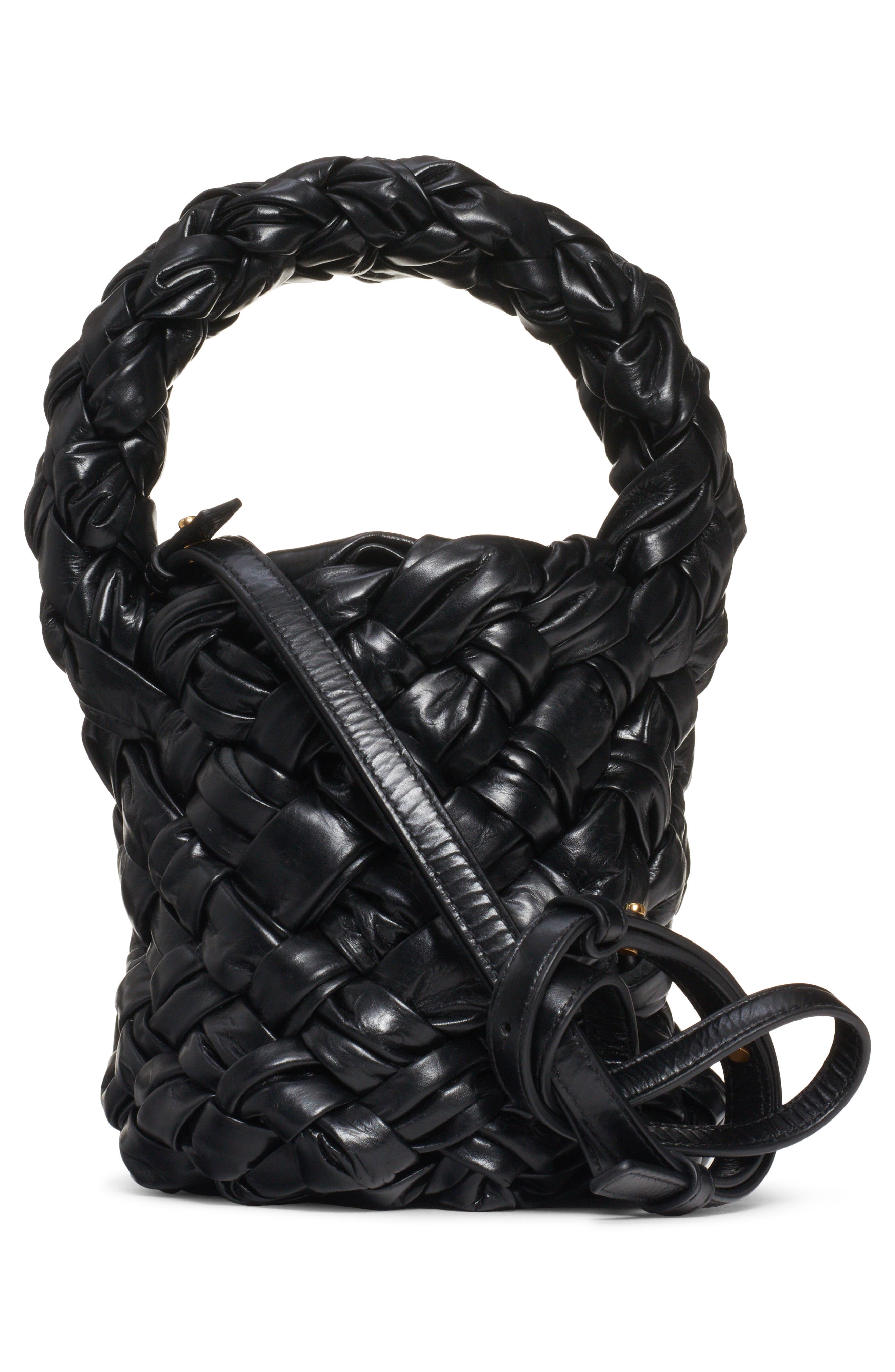 Mini Kalimero Intrecciato Leather Bucket Bag - 3