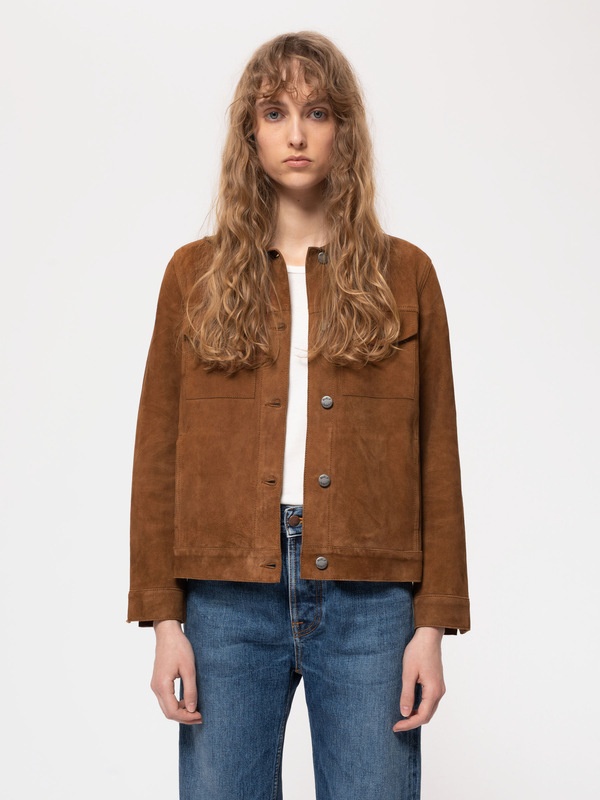 Bettina Nubuck Jacket Camel - 5