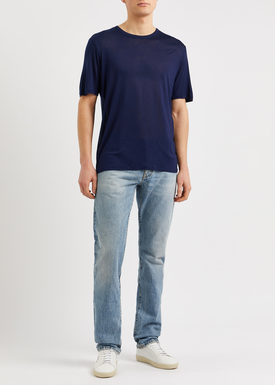 Logo-embroidered jersey T-shirt - 4