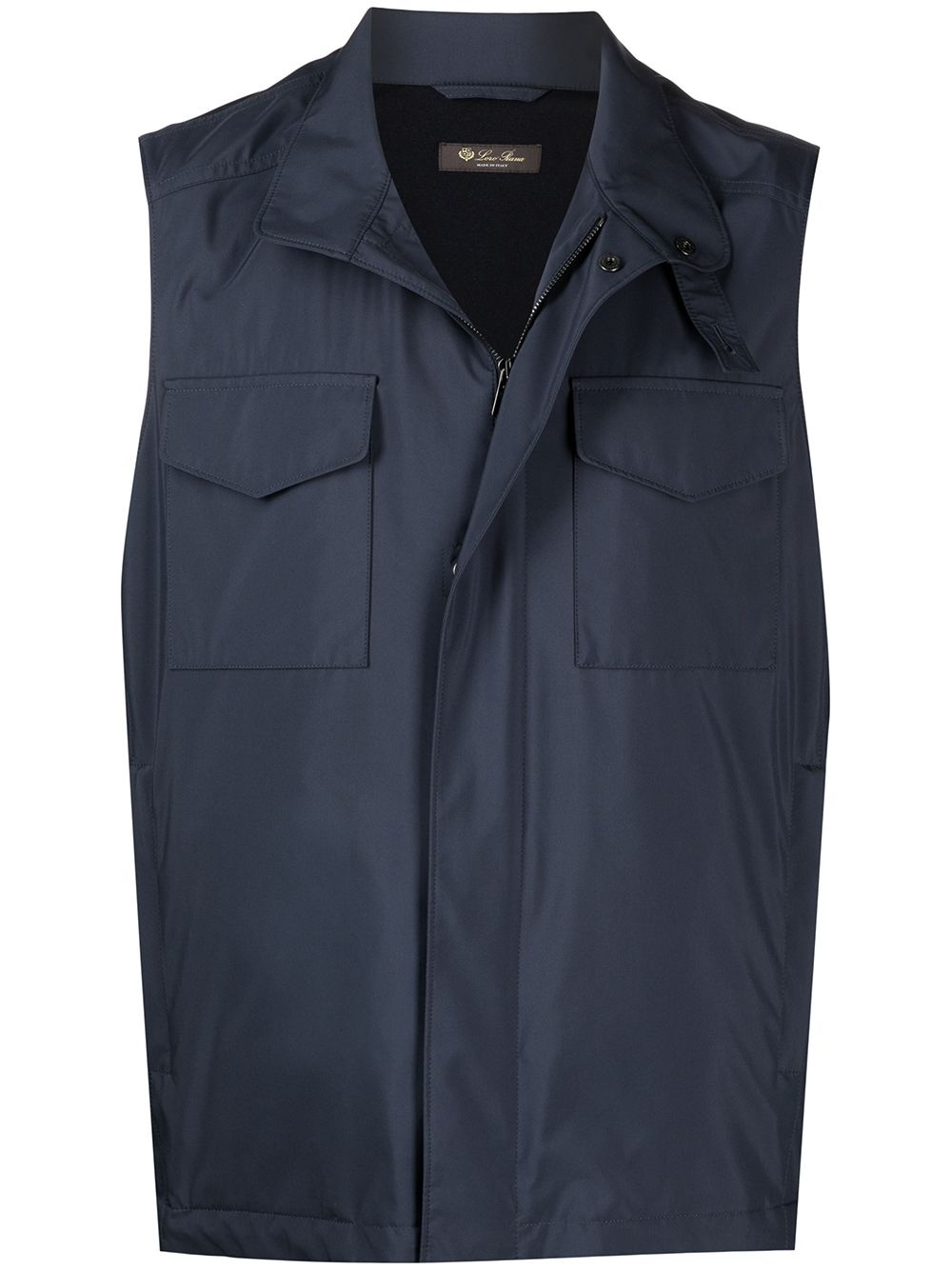 zip-fastening sleeveless jacket - 1