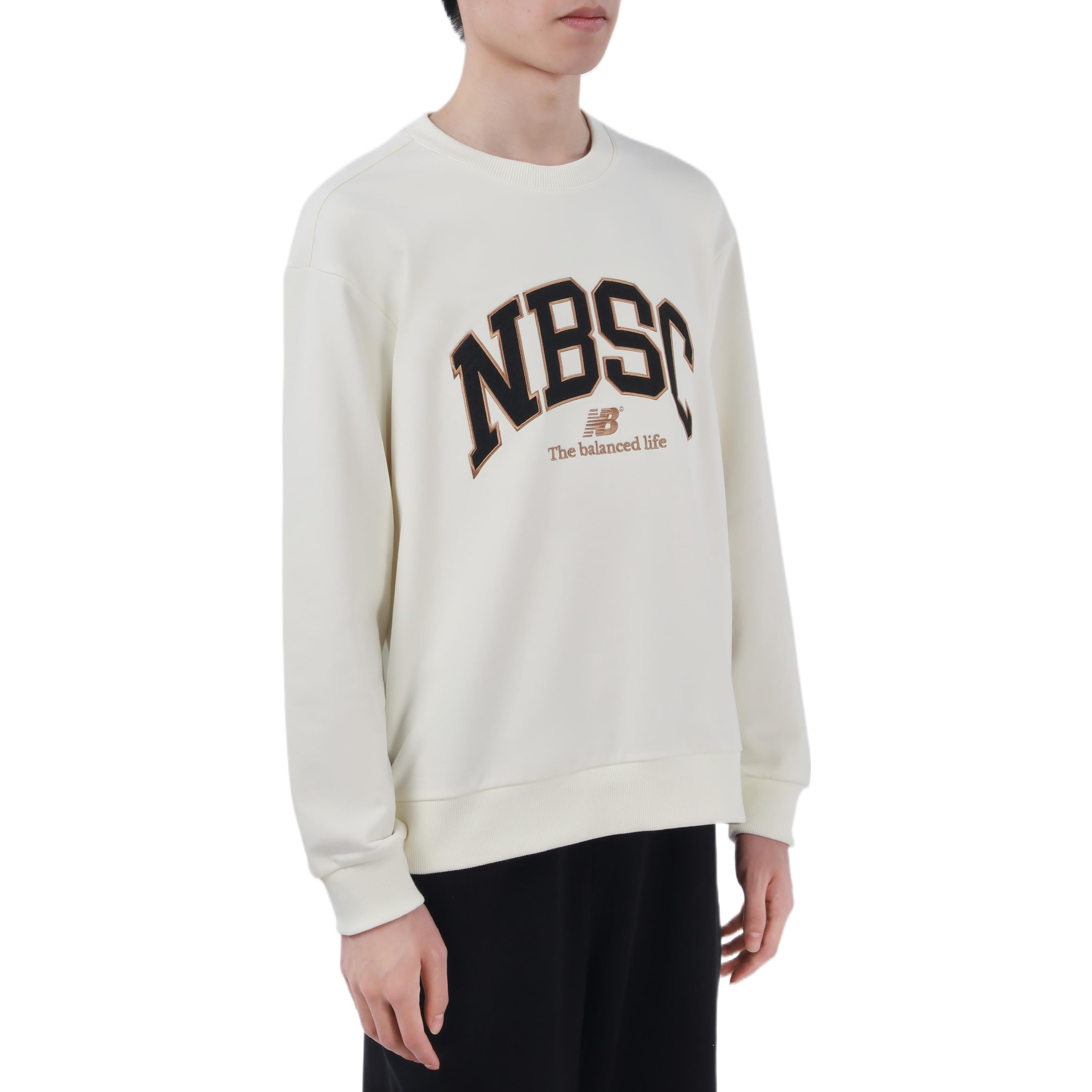 New Balance Casual Sports Sweatshirt 'White Black' 5CC44333-IV - 4