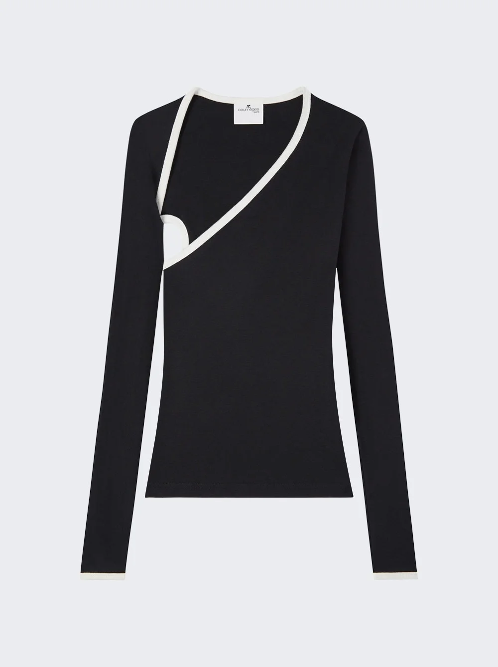 Slash Contrast Top Black And Heritage White - 1