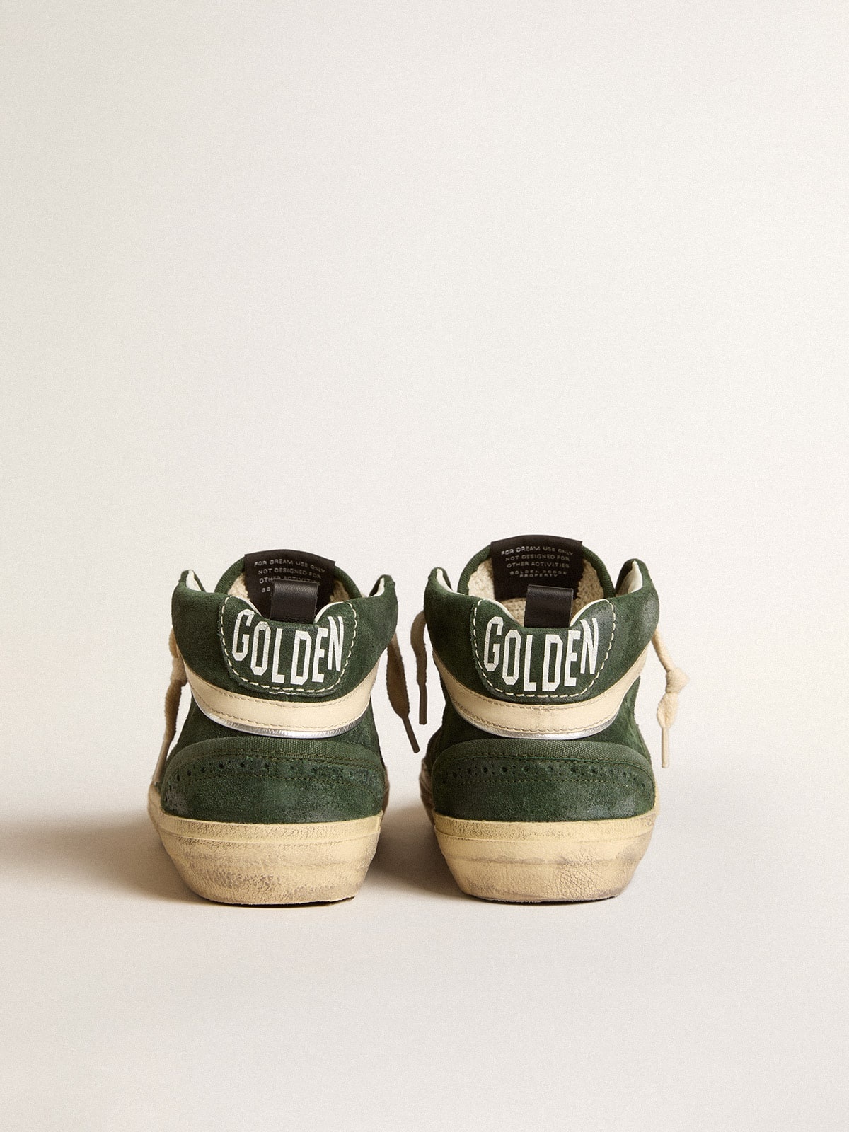 Mid Star in green suede with silver glitter star and leather flash - 5