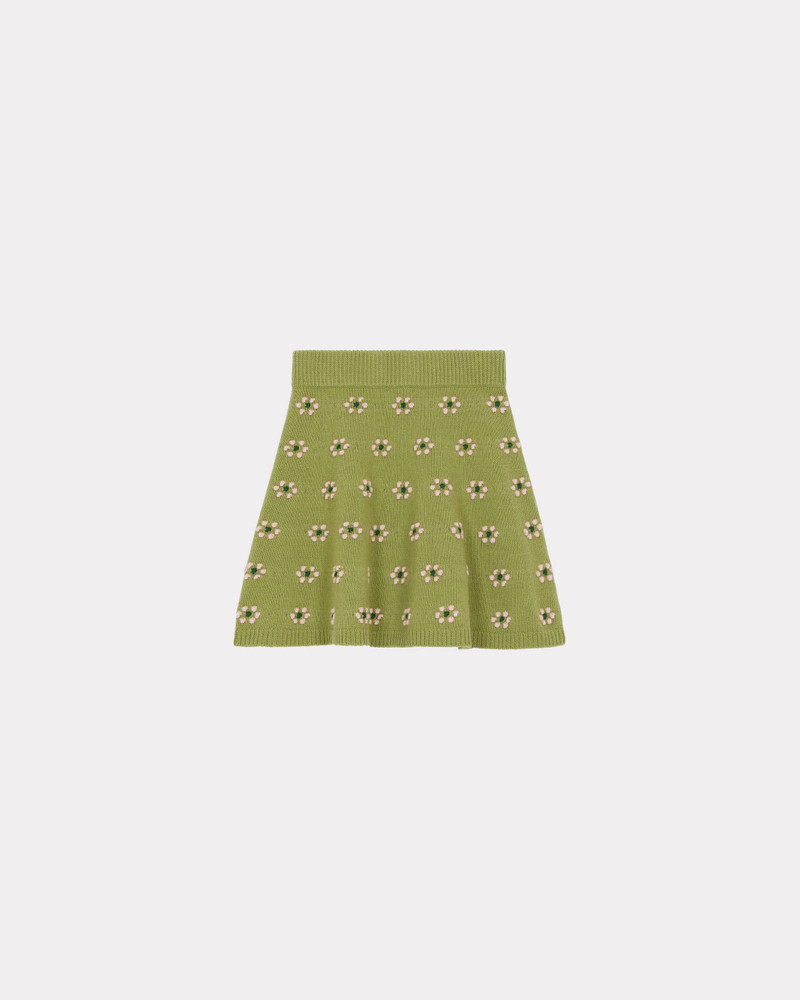 'Fair Isle' flared woollen mini skirt - 1