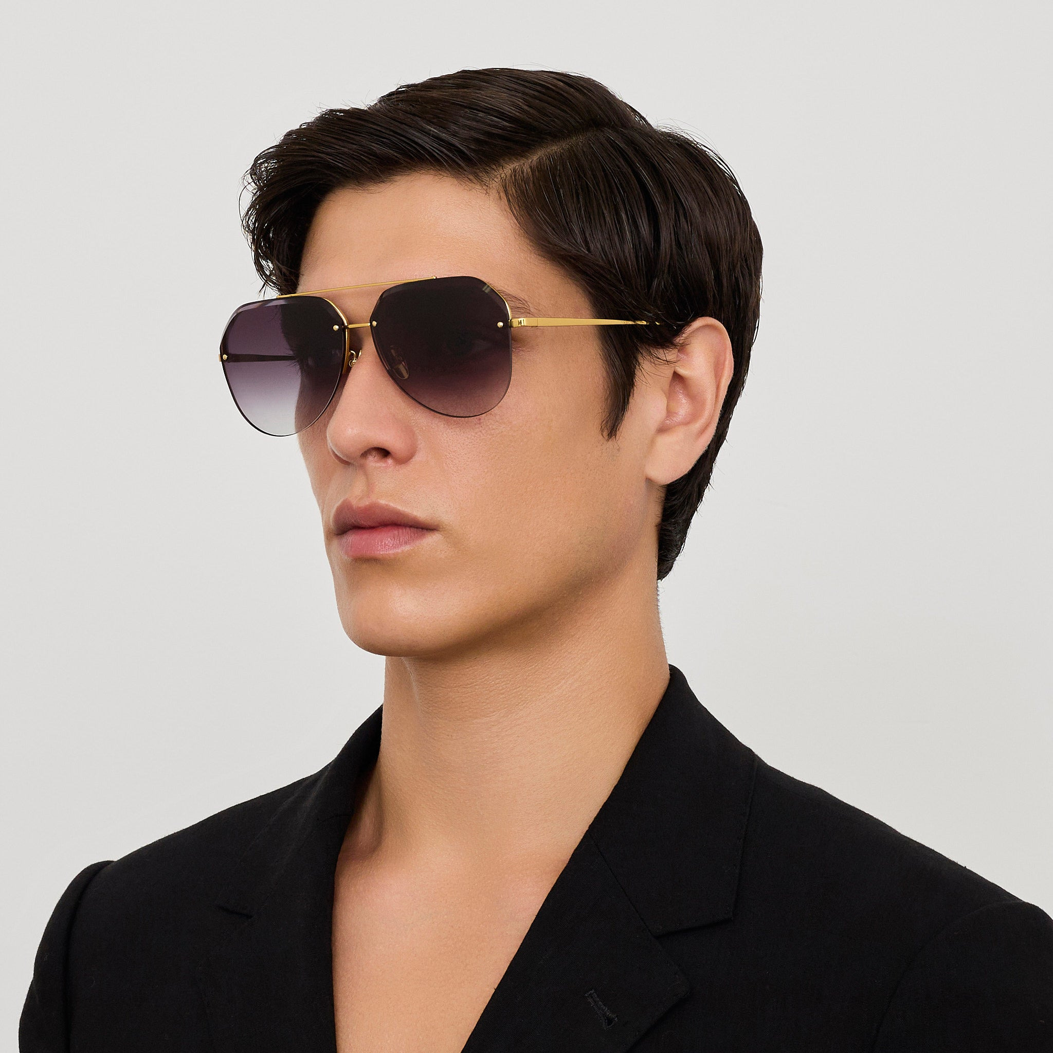 Quynh Sunglasses in Grey and Gold - 4