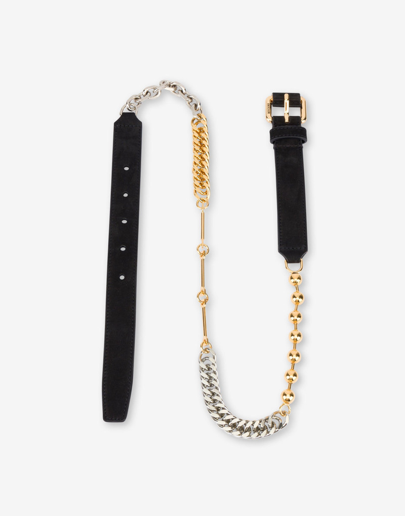 CALFSKIN BELT WITH CHAINS 1