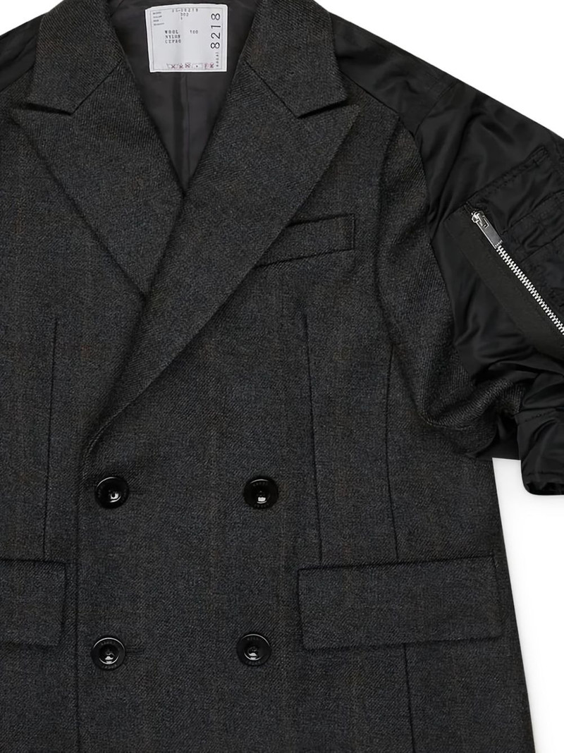 sacai plaid double-breasted jacket outlook