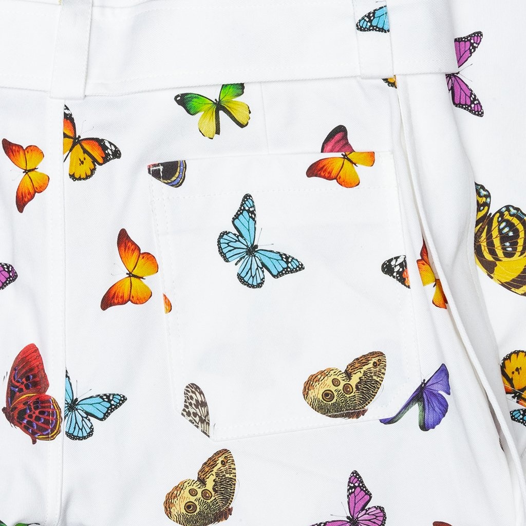 PALM ANGELS BUTTERFLY BUCKLES PANTS - WHITE/MULTI - 5