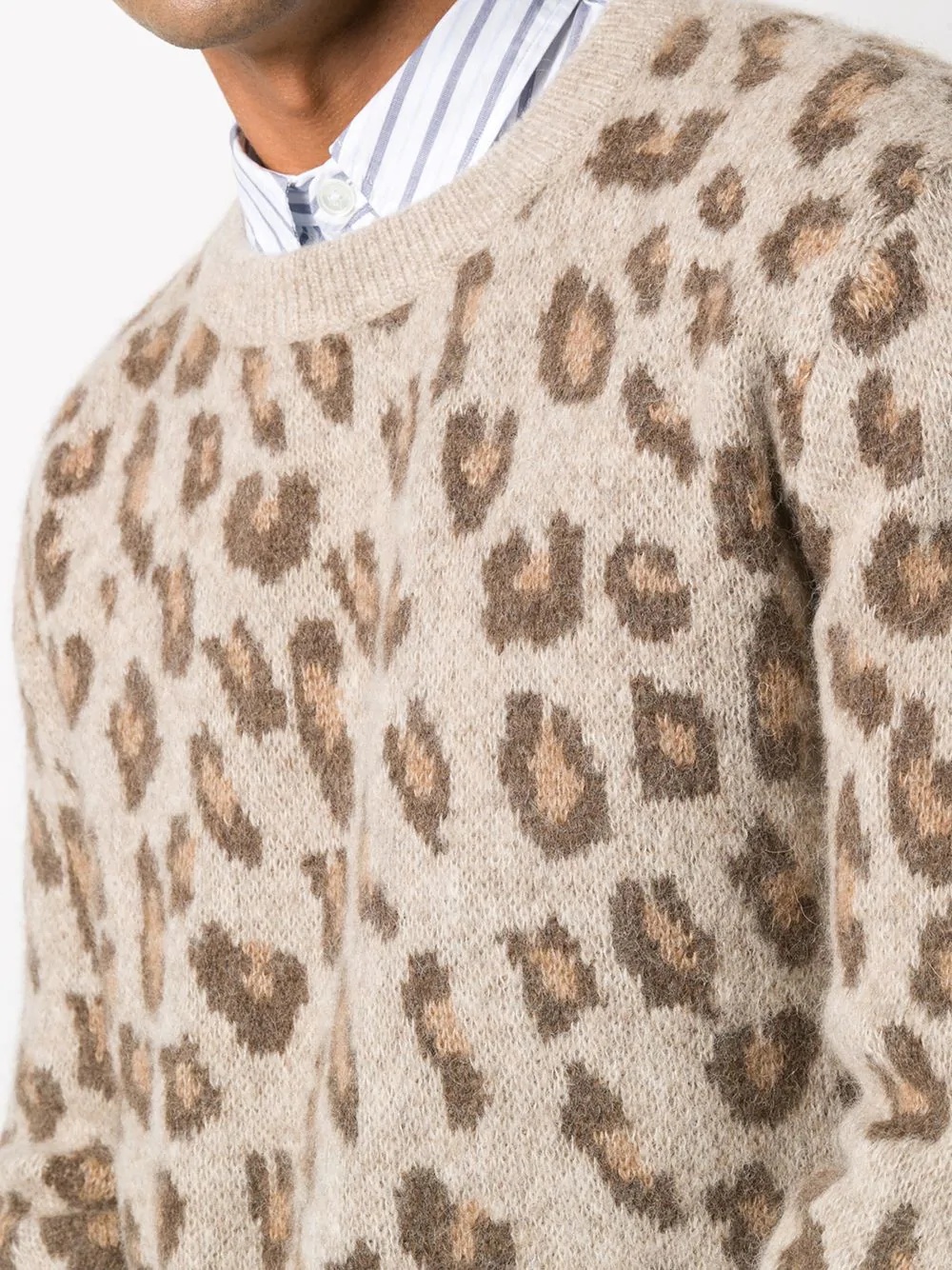 leopard print knit jumper - 5